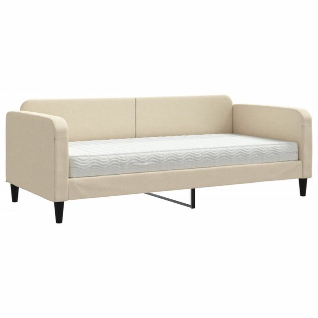 vidaXL Gästebett Gästebett Tagesbett mit Matratze Creme 90x200 cm Stoff Bet günstig online kaufen