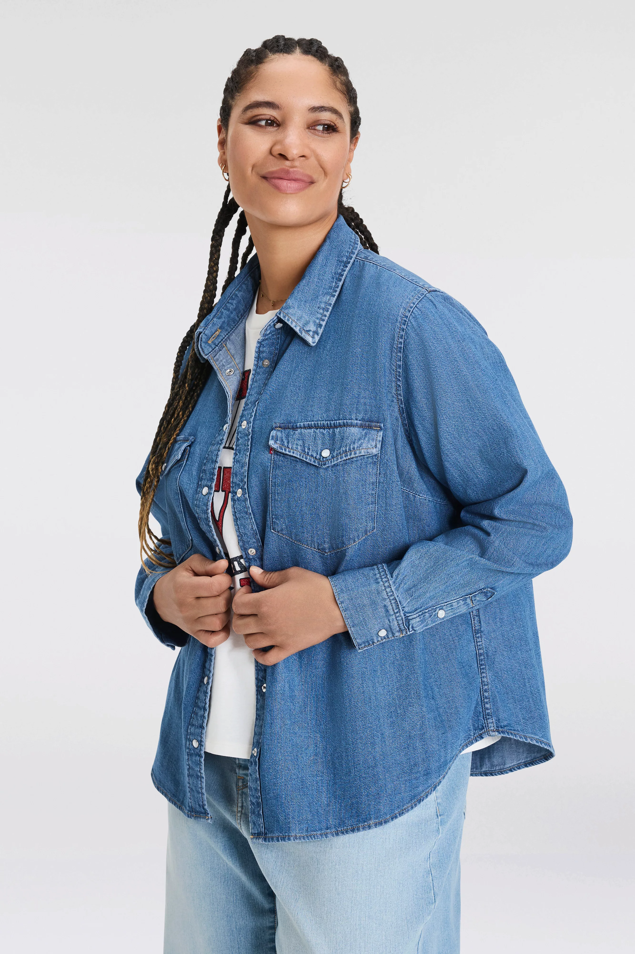 Levis Plus Jeansbluse "ESSENTIAL WESTERN", mit zwei Brusttaschen und Druckk günstig online kaufen