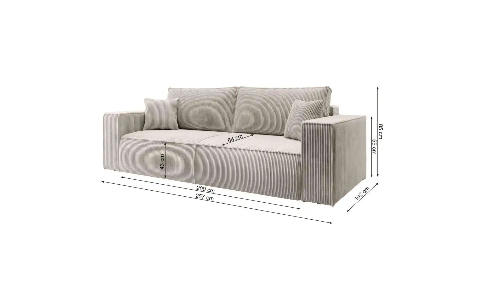 Selsey Einzelsofa mit Schlaffunktion Farese ¦ grün ¦ Maße (cm): B: 257 H: 8 günstig online kaufen