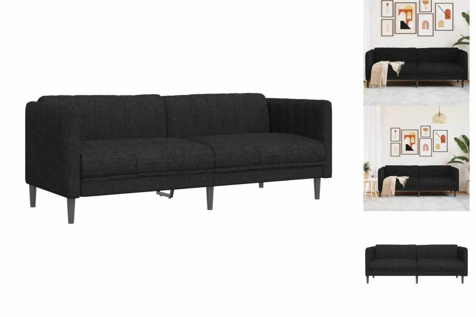 vidaXL Sofa Sofa 3-Sitzer Schwarz Stoff günstig online kaufen