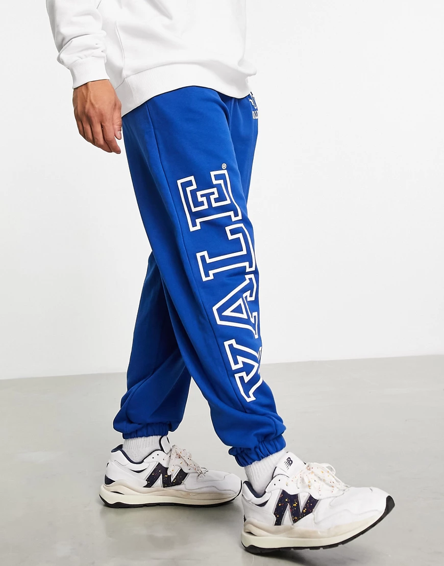 ASOS DESIGN – Jogginghose in Blau mit „Yale University“-Print, Kombiteil günstig online kaufen