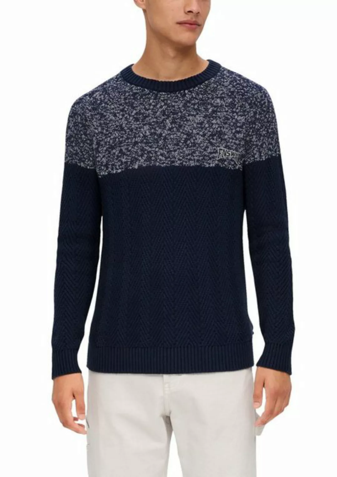 QS Strickpullover in Colorblock-Optik günstig online kaufen