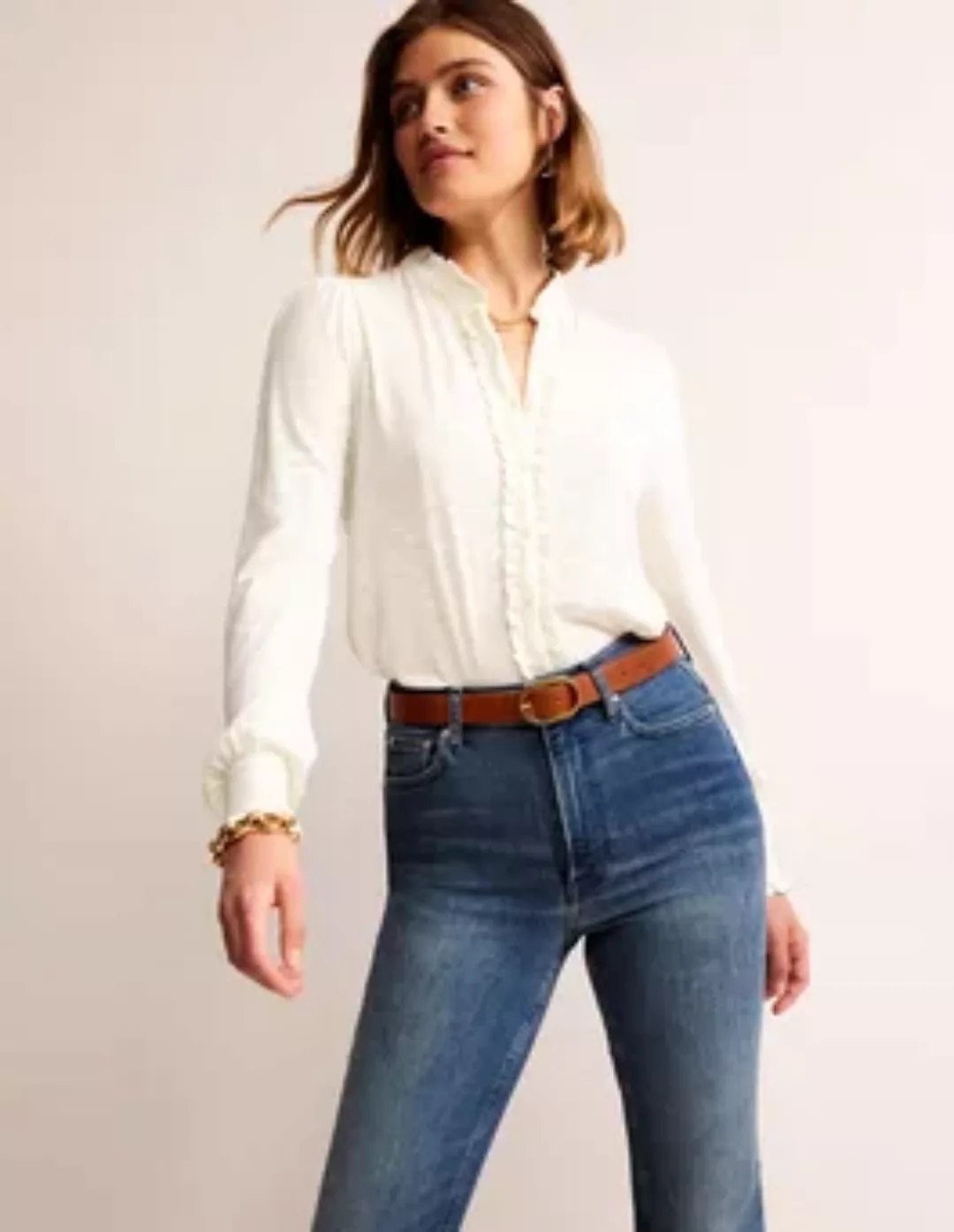 Caroline Jersey-Hemd Damen Boden, Naturweiß günstig online kaufen