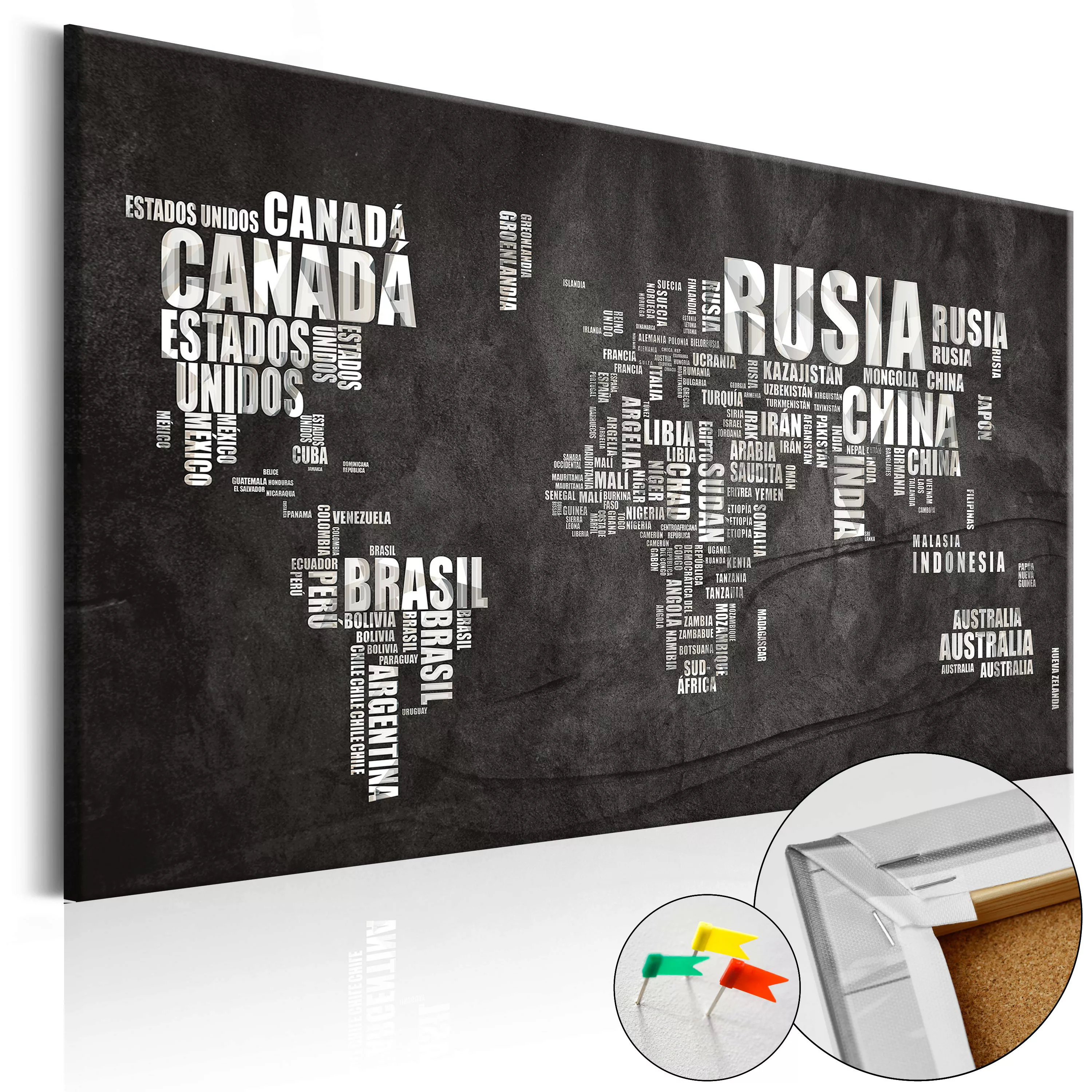 Korkbild - Mundo Negro [cork Map] günstig online kaufen