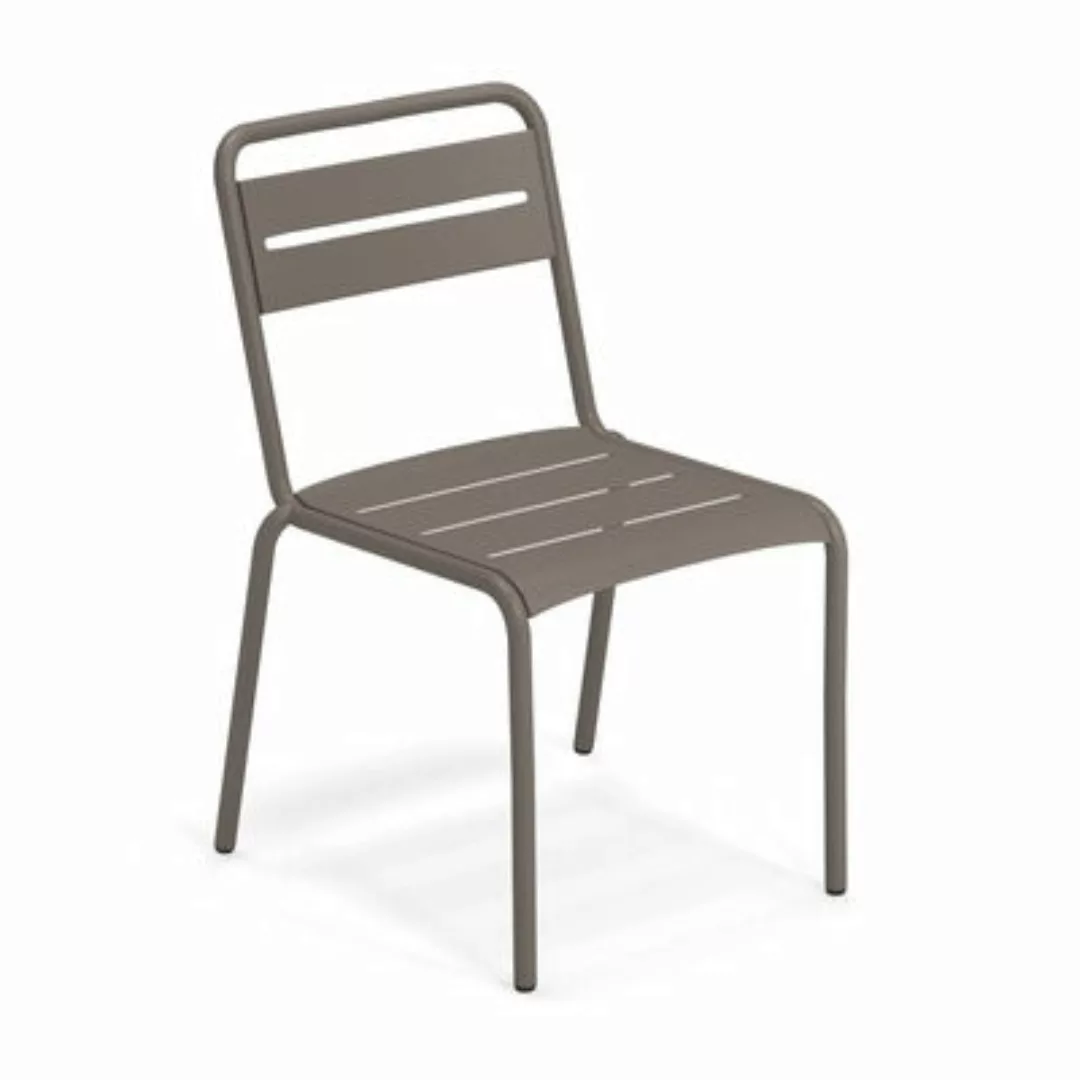 Stapelbarer Stuhl Star metall beige / Aluminium - Emu - Beige günstig online kaufen