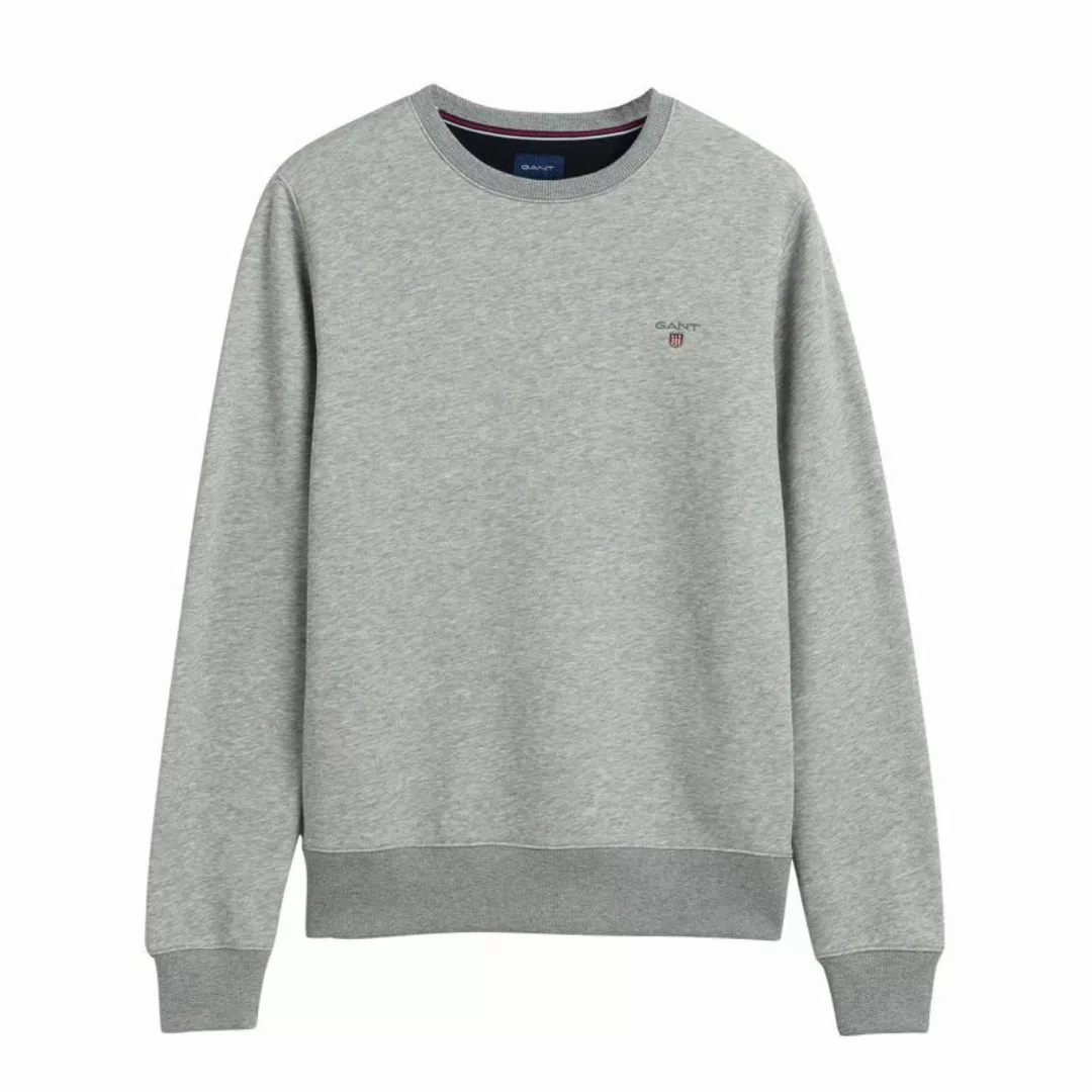 GANT Herren Sweatshirt - Sweater, Rundhals, Loopback, Baumwoll-Mix, Logo Gr günstig online kaufen