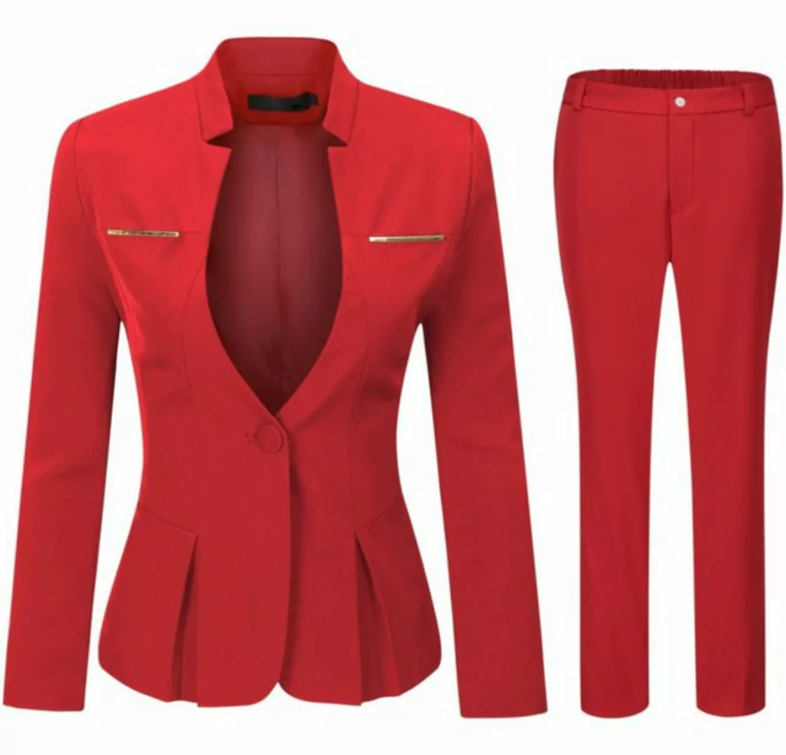 Allthemen Hosenanzug (2 tlg) Damen Eleganter Business Anzug Set mit einem K günstig online kaufen