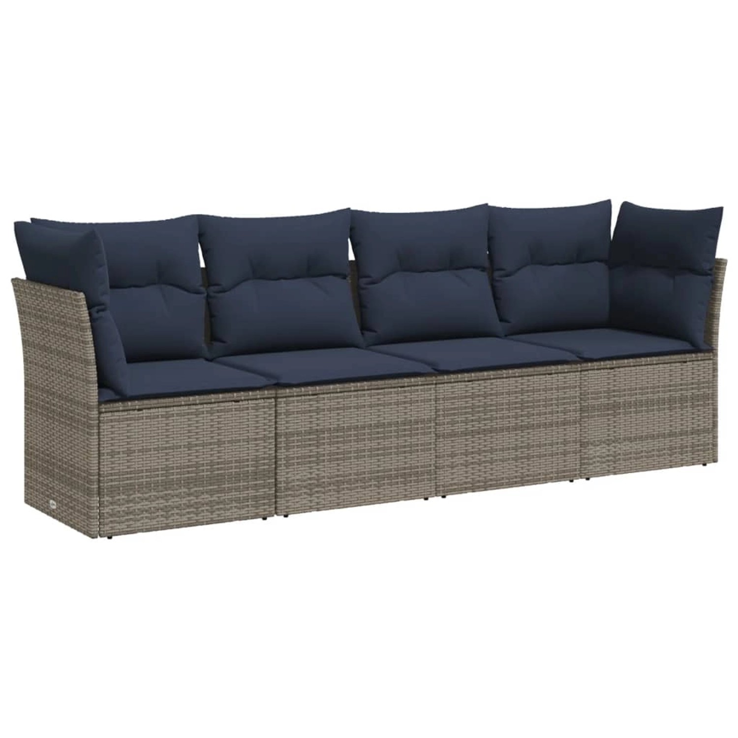 vidaXL 4-Tlg Garten-Sofagarnitur mit Kissen Grau Poly Rattan 3217231 günstig online kaufen
