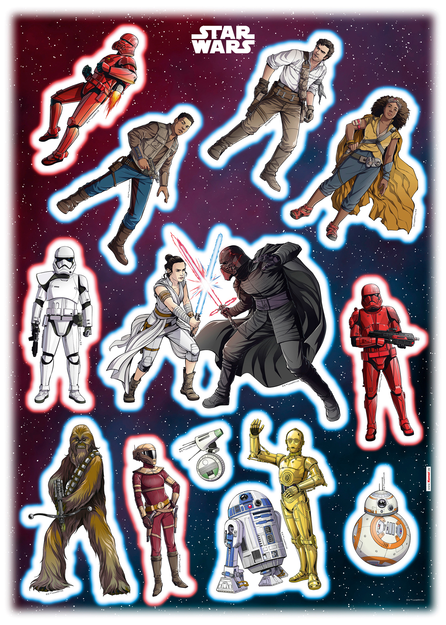 Komar Deko-Sticker Star Wars Heroes Villains 50 cm x 70 cm günstig online kaufen