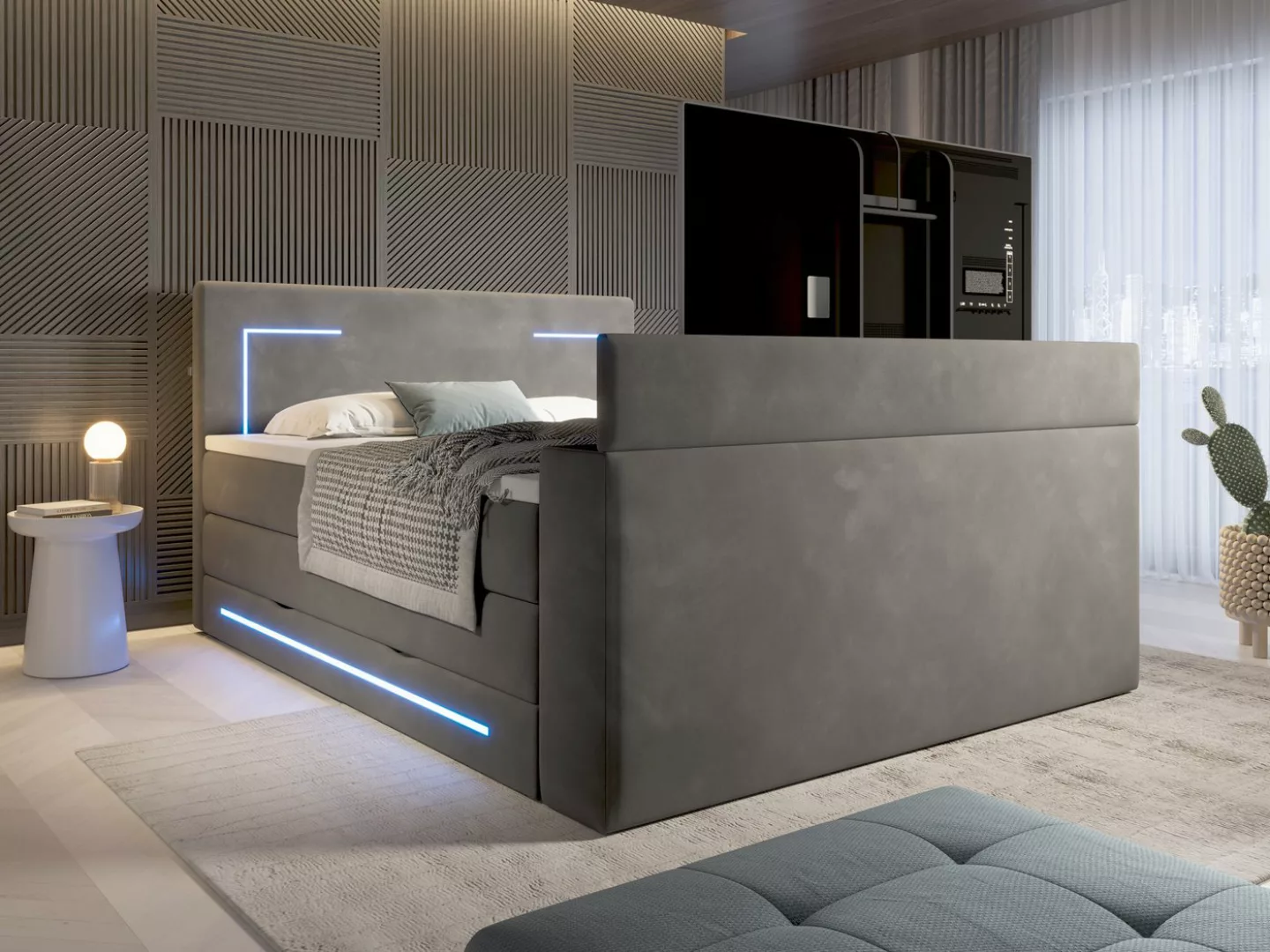 wonello Boxspringbett Monaco mit TV-Lift, mit Bettkasten, Matratzen und Top günstig online kaufen