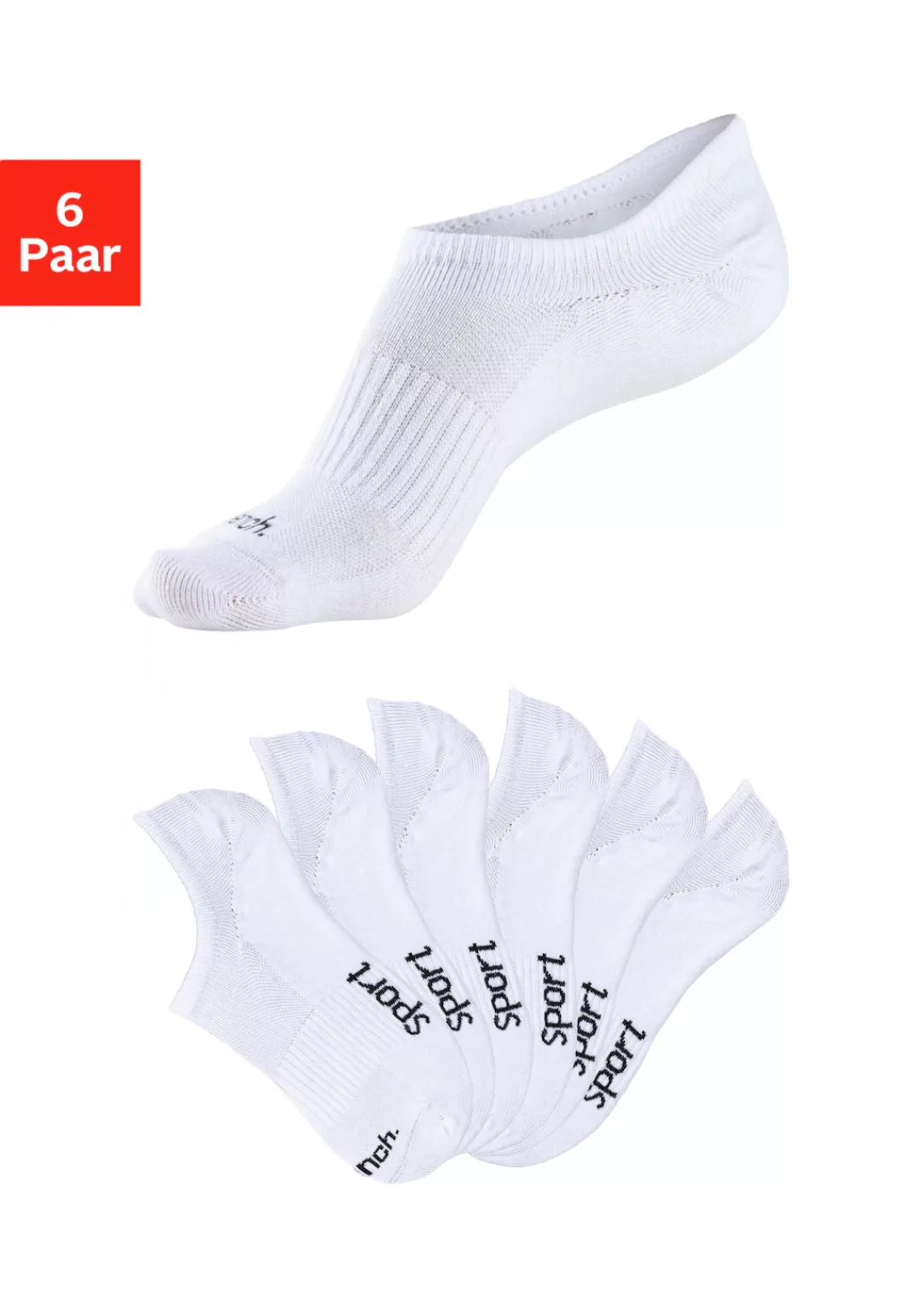 Bench. Sneakersocken "invisible", (Packung, 6 Paar), nicht sichtbar in Snea günstig online kaufen