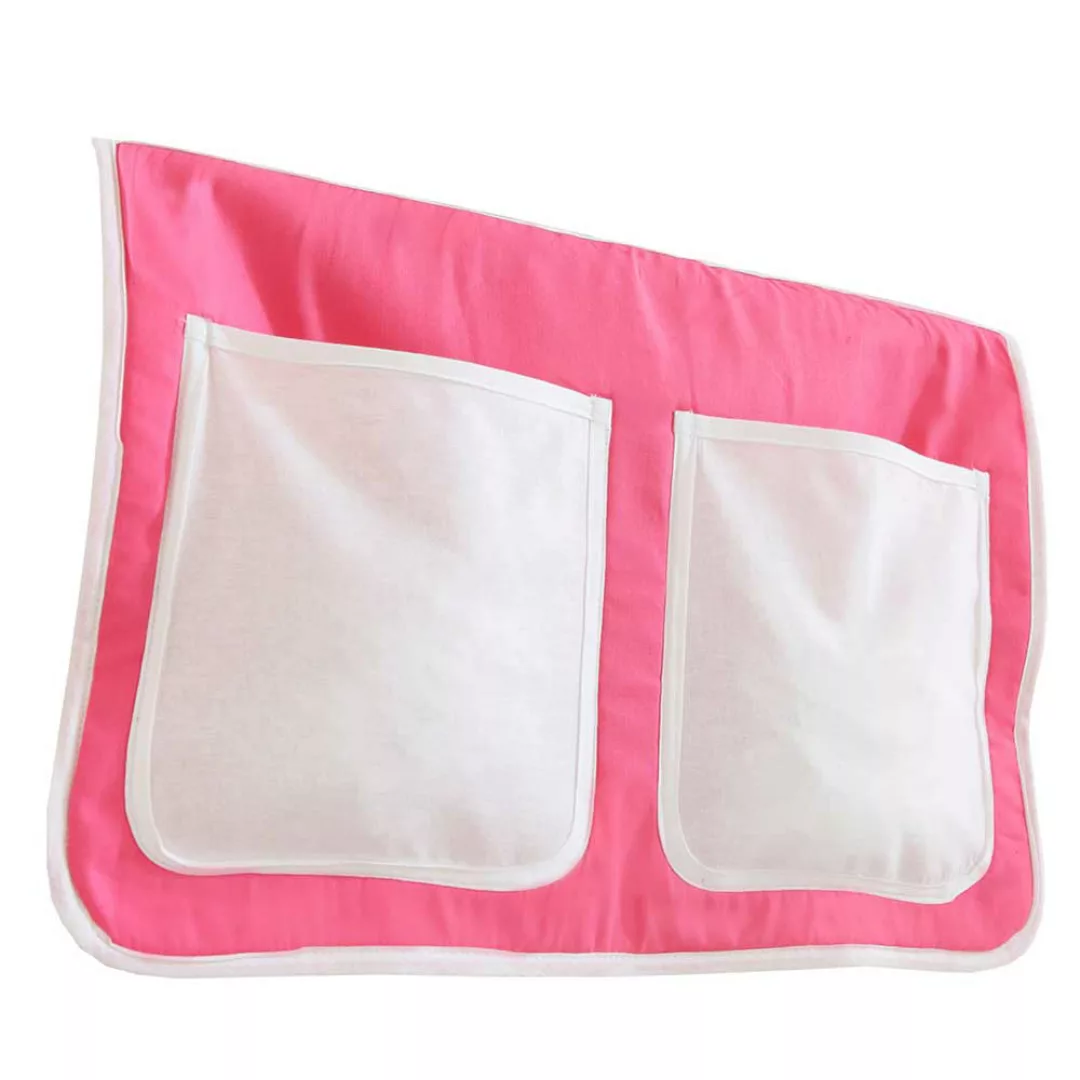 Mädchen Hochbett in Pink und Weiß Kiefer Massivholz günstig online kaufen