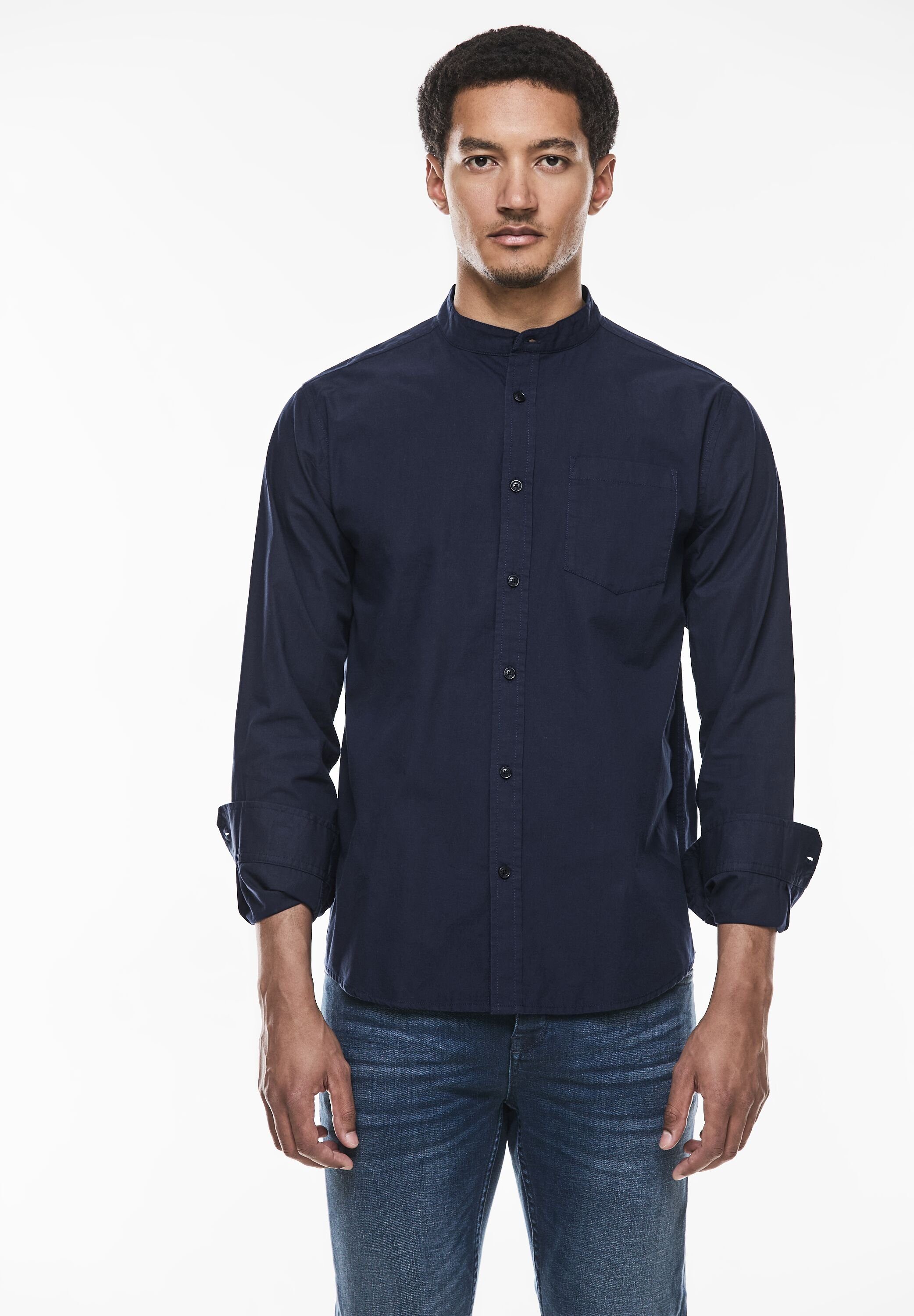 STREET ONE MEN Langarmhemd, mit Stehkragen günstig online kaufen