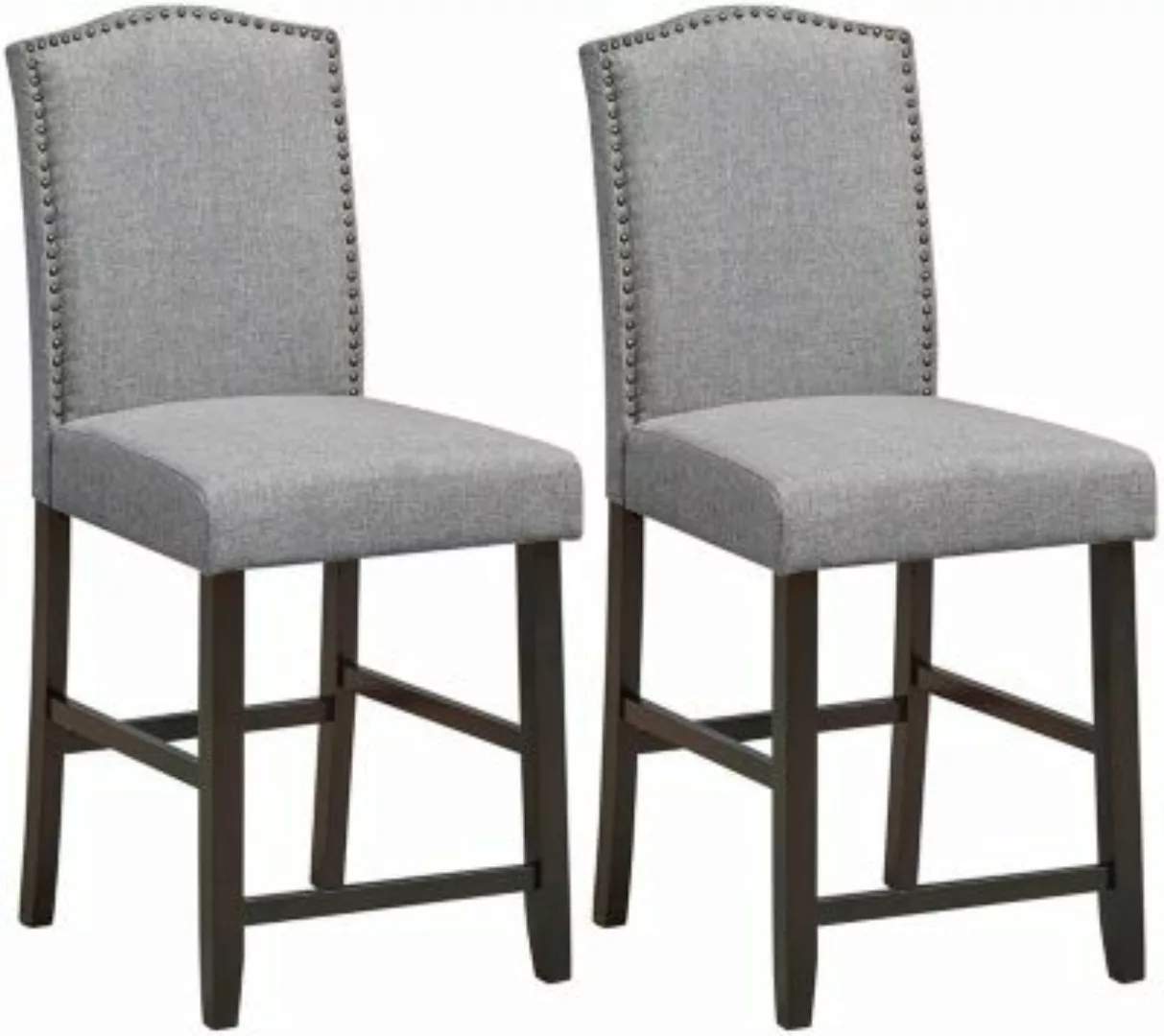 COSTWAY® Esszimmerstühle 2er mit Kautschukholz-Beine beige günstig online kaufen