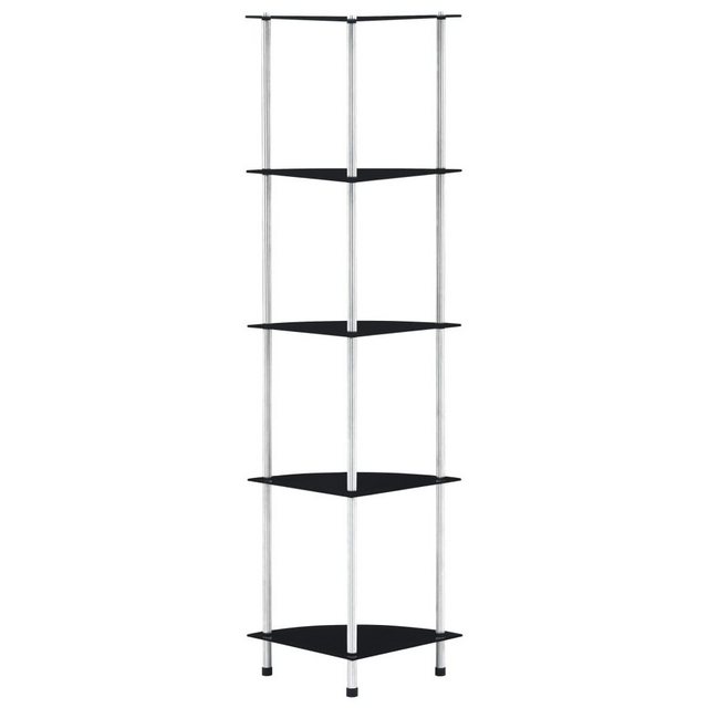 furnicato Bücherregal Regal mit 5 Ablagen Schwarz 30x30x130 cm Hartglas, 1- günstig online kaufen