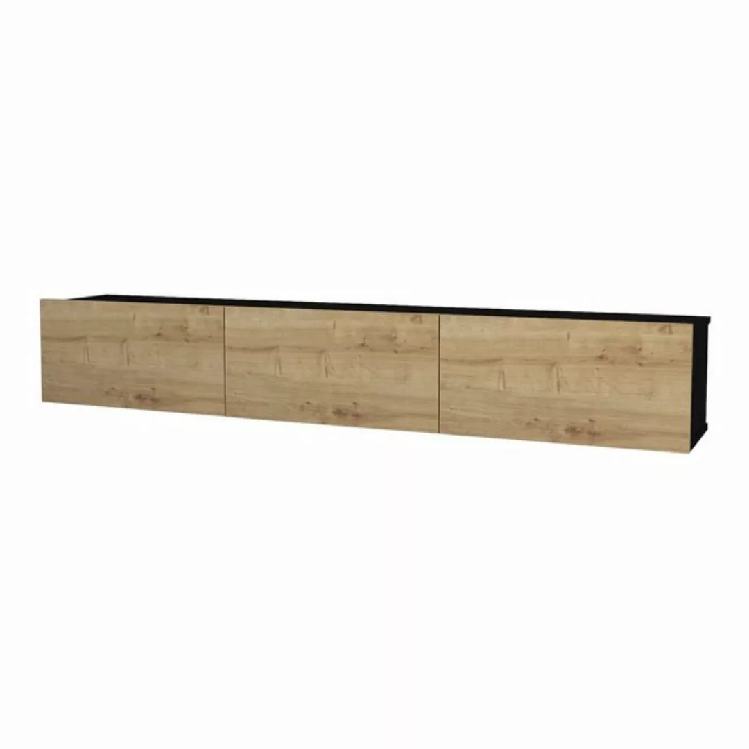 en.casa TV-Schrank »Vihti« Fernsehschrank 180x31x29,5cm Eiche/Schwarz, 5cm günstig online kaufen