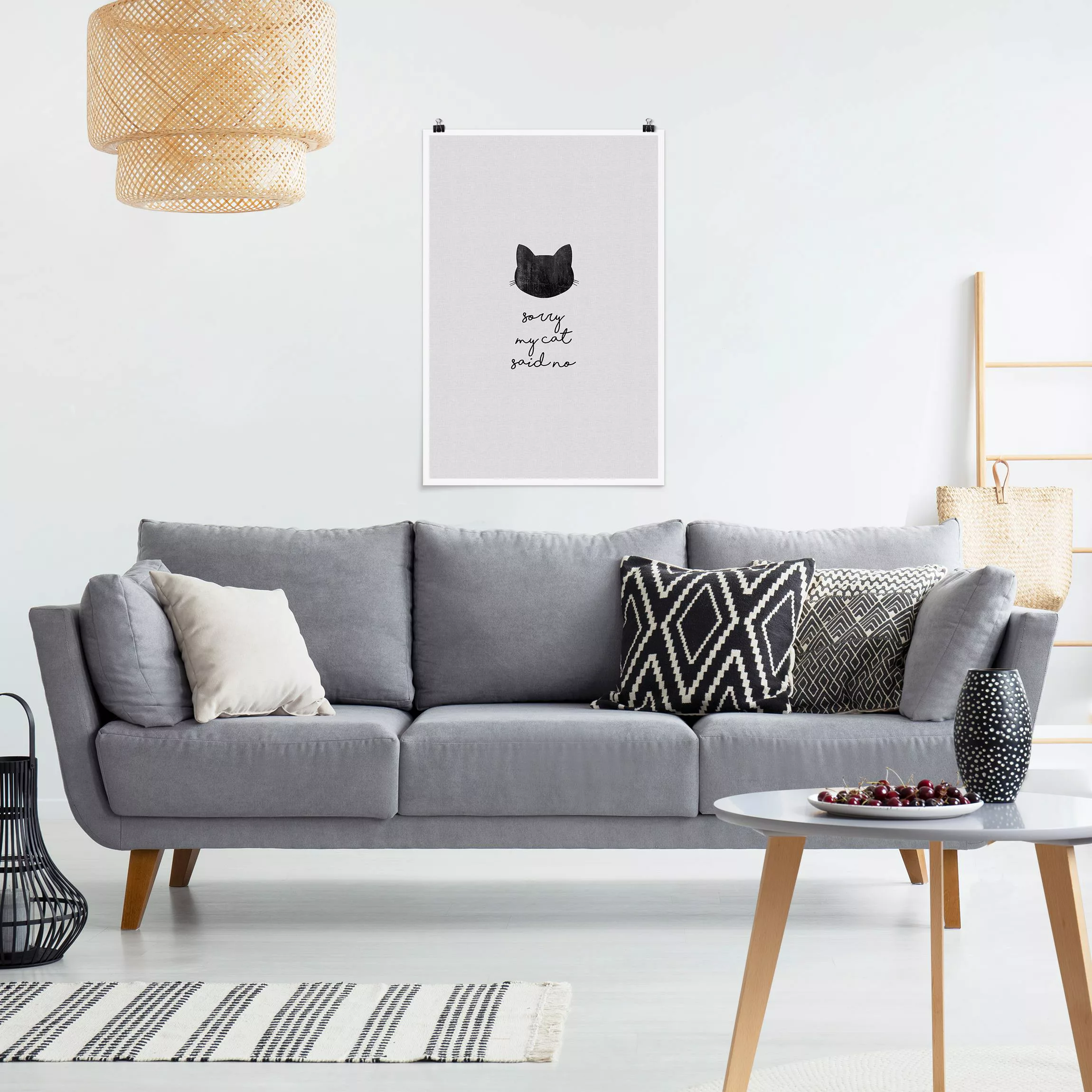 Poster Haustier Zitat Sorry My Cat Said No günstig online kaufen