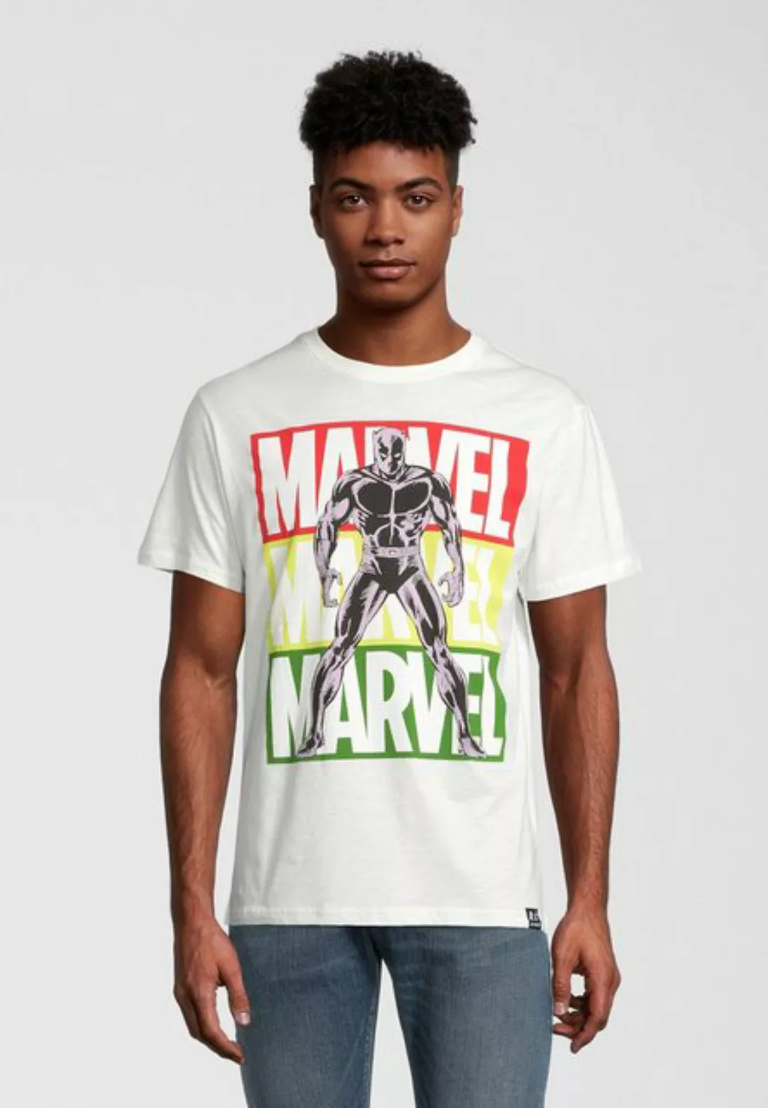 Recovered T-Shirt Marvel Black Panther Pop Art Ecru GOTS zertifizierte Bio- günstig online kaufen