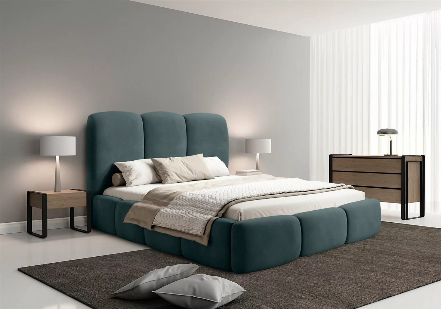 Fun Möbel Polsterbett Doppelbett Komplettset GRACIA in Stoff (inkl. Lattenr günstig online kaufen