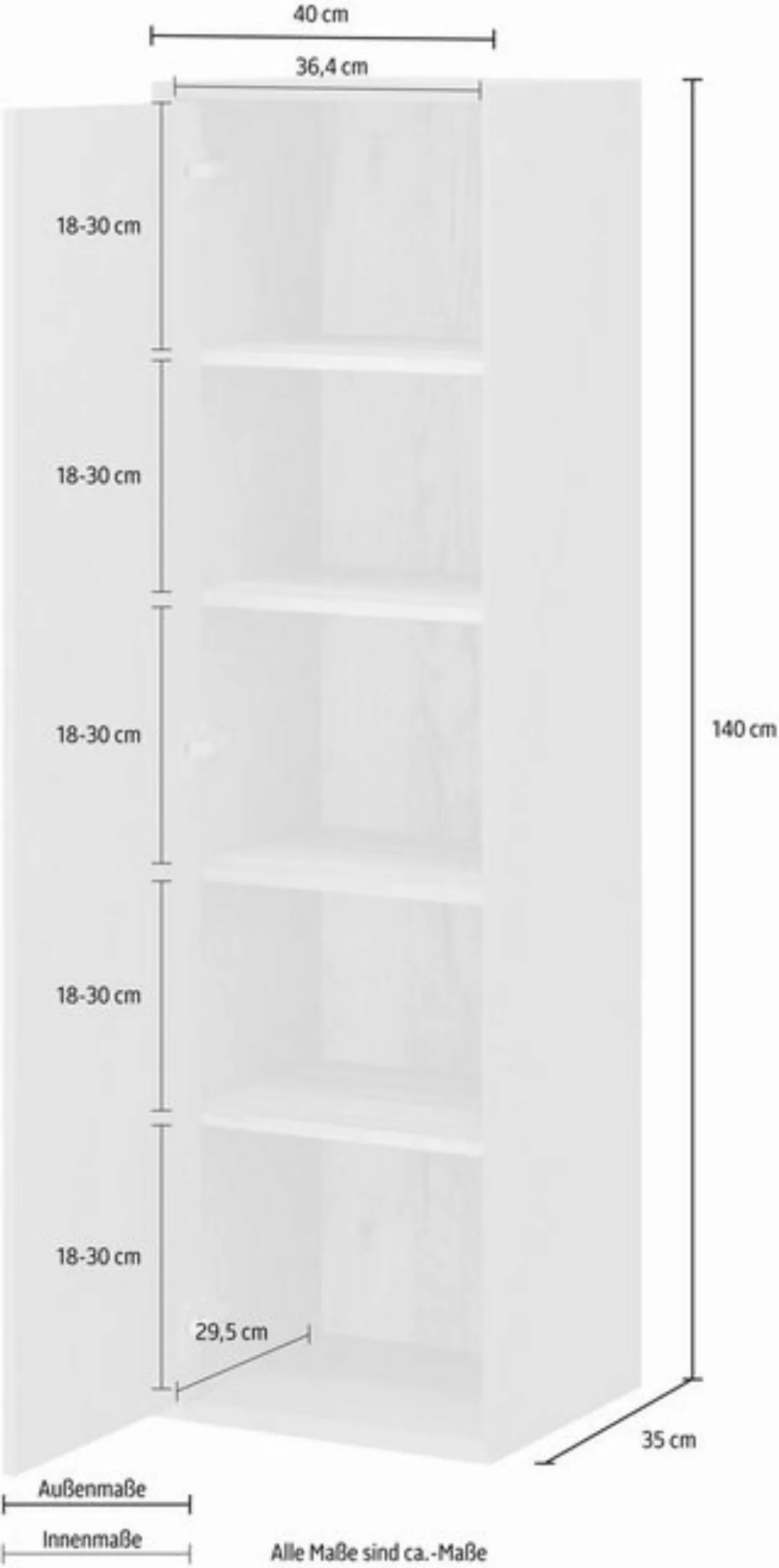 GERMANIA Hängeschrank Calvi Höhe 140 cm günstig online kaufen