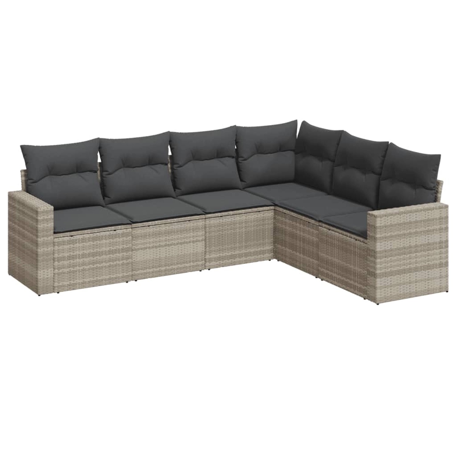 vidaXL 6-Tlg Garten-Sofagarnitur mit Kissen Hellgrau Poly Rattan 3219002 günstig online kaufen