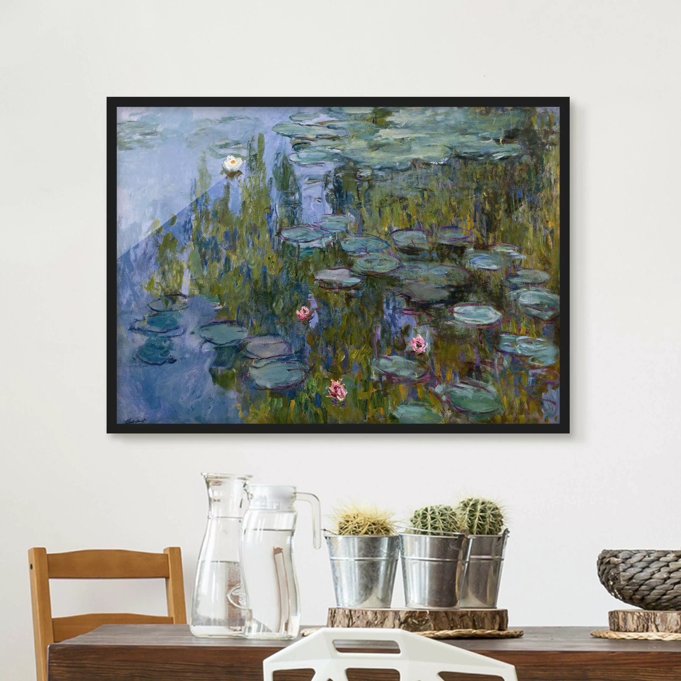 Bild mit Rahmen Kunstdruck - Querformat Claude Monet - Seerosen (Nympheas) günstig online kaufen