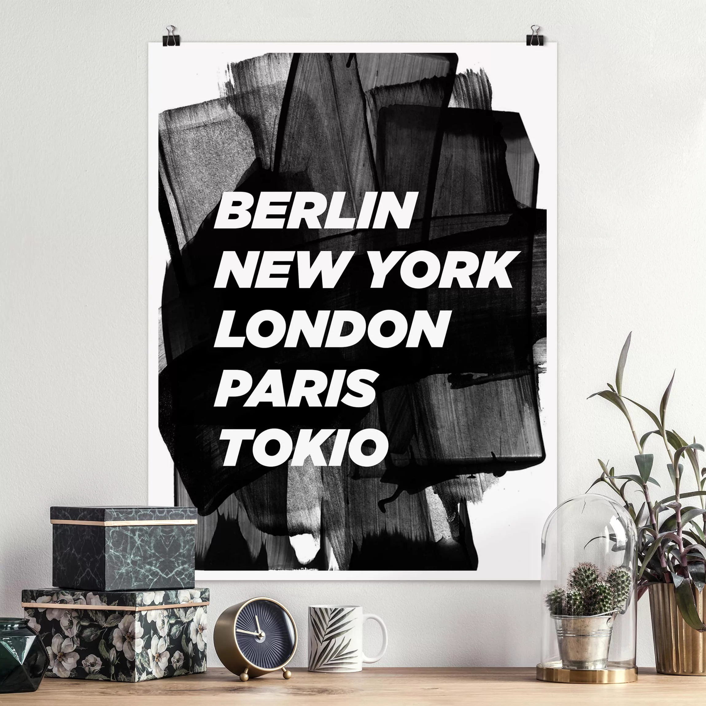 Poster - Hochformat Berlin New York London günstig online kaufen