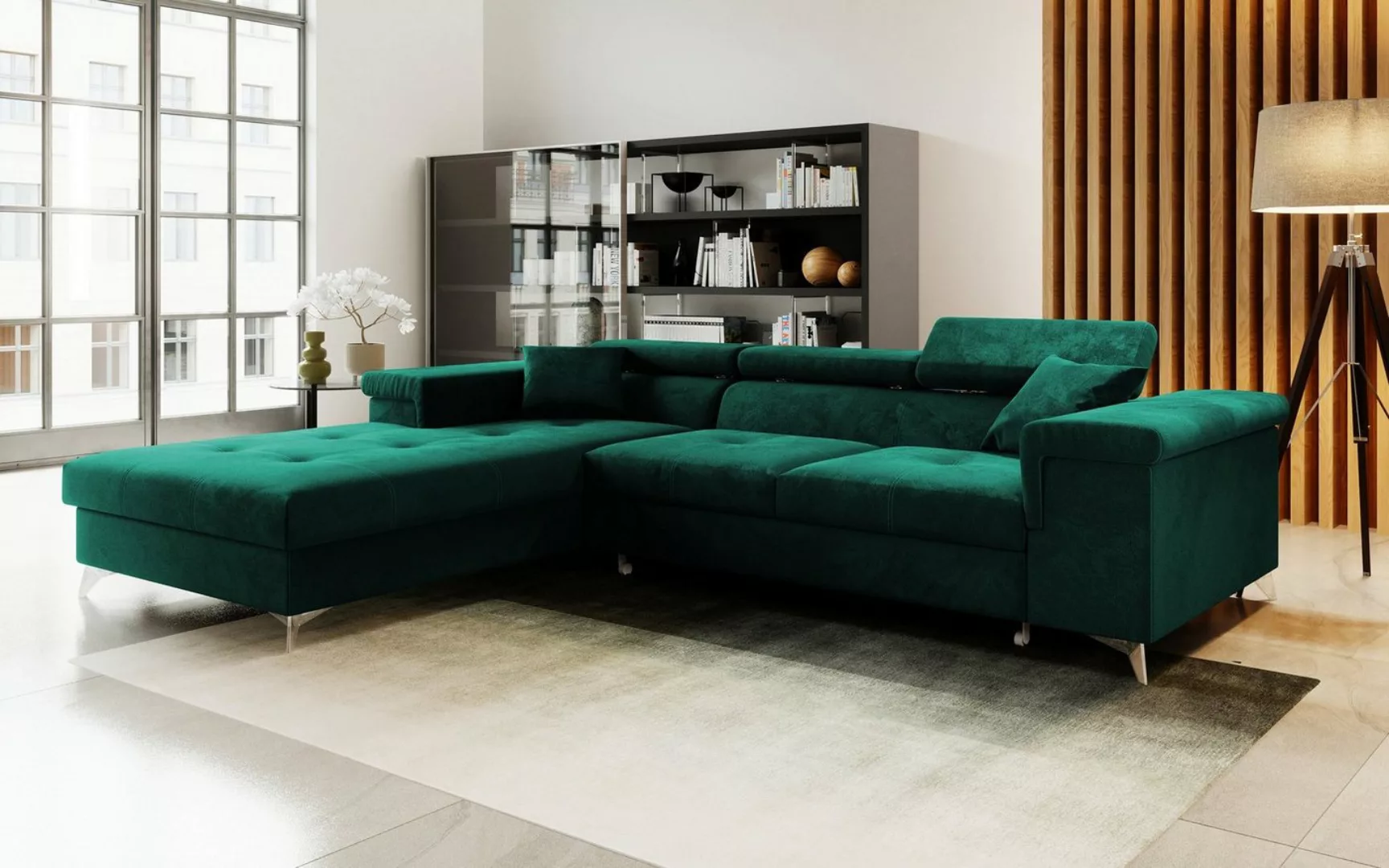 DB-Möbel Wohnlandschaft Schlafcouch Rarokko in L-Form 280 cm, Ecksofa Wohnl günstig online kaufen