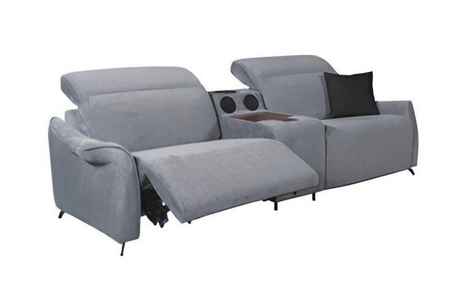 Xlmoebel 3-Sitzer Modernes 3-Sitzer Designer Sofa mit Musiksystem in Grau, günstig online kaufen