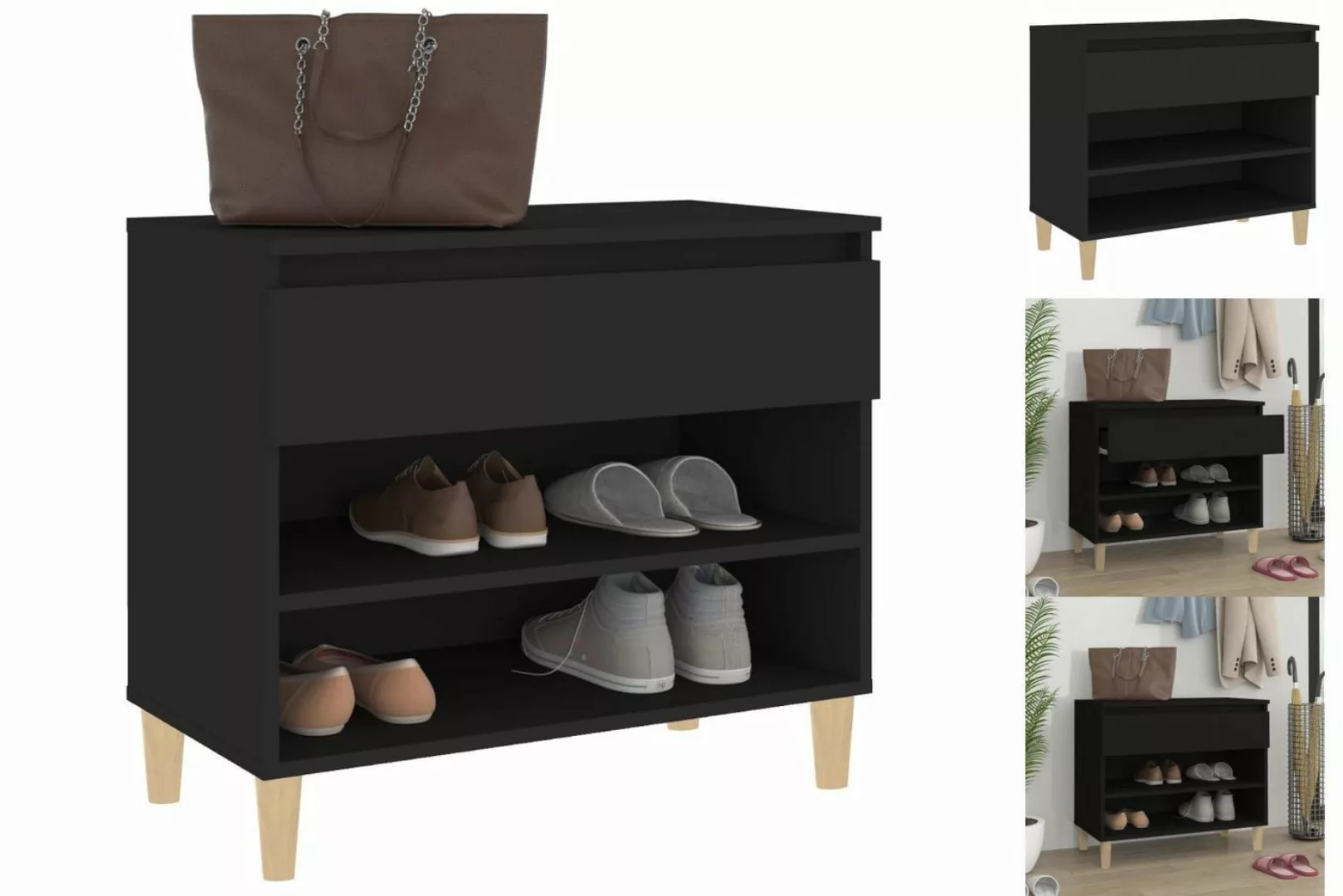 vidaXL Schuhschrank Schuhregal Schwarz 70x36x60 cm Spanplatte günstig online kaufen