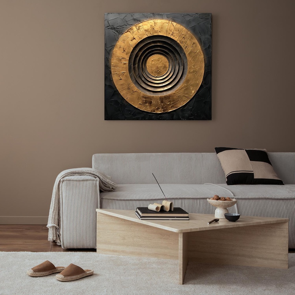 queence Kunstdruck "Goldener Kreis", Abstrakt-Abstrakte-Formen-Gemälde-Kuns günstig online kaufen