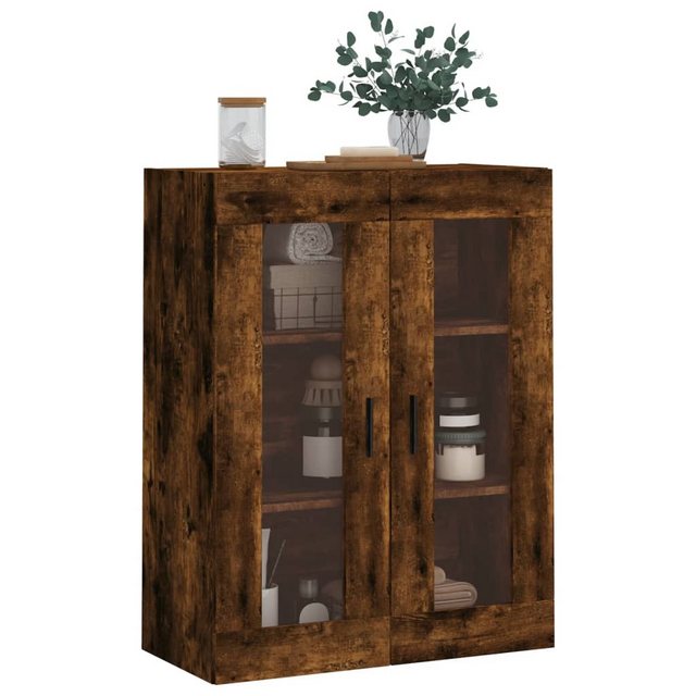 vidaXL Hängeschrank Wandschrank Räuchereiche 69,5x34x90 cm Glas Vitrine Hän günstig online kaufen