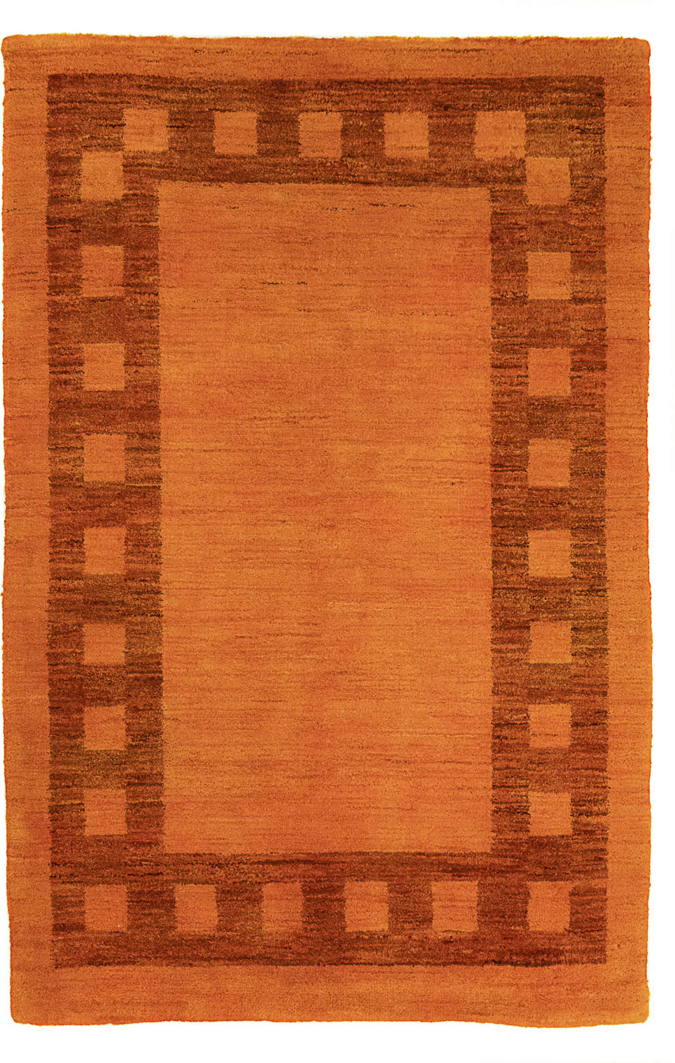 morgenland Wollteppich »Gabbeh - Indus - 123 x 79 cm - orange«, rechteckig, günstig online kaufen