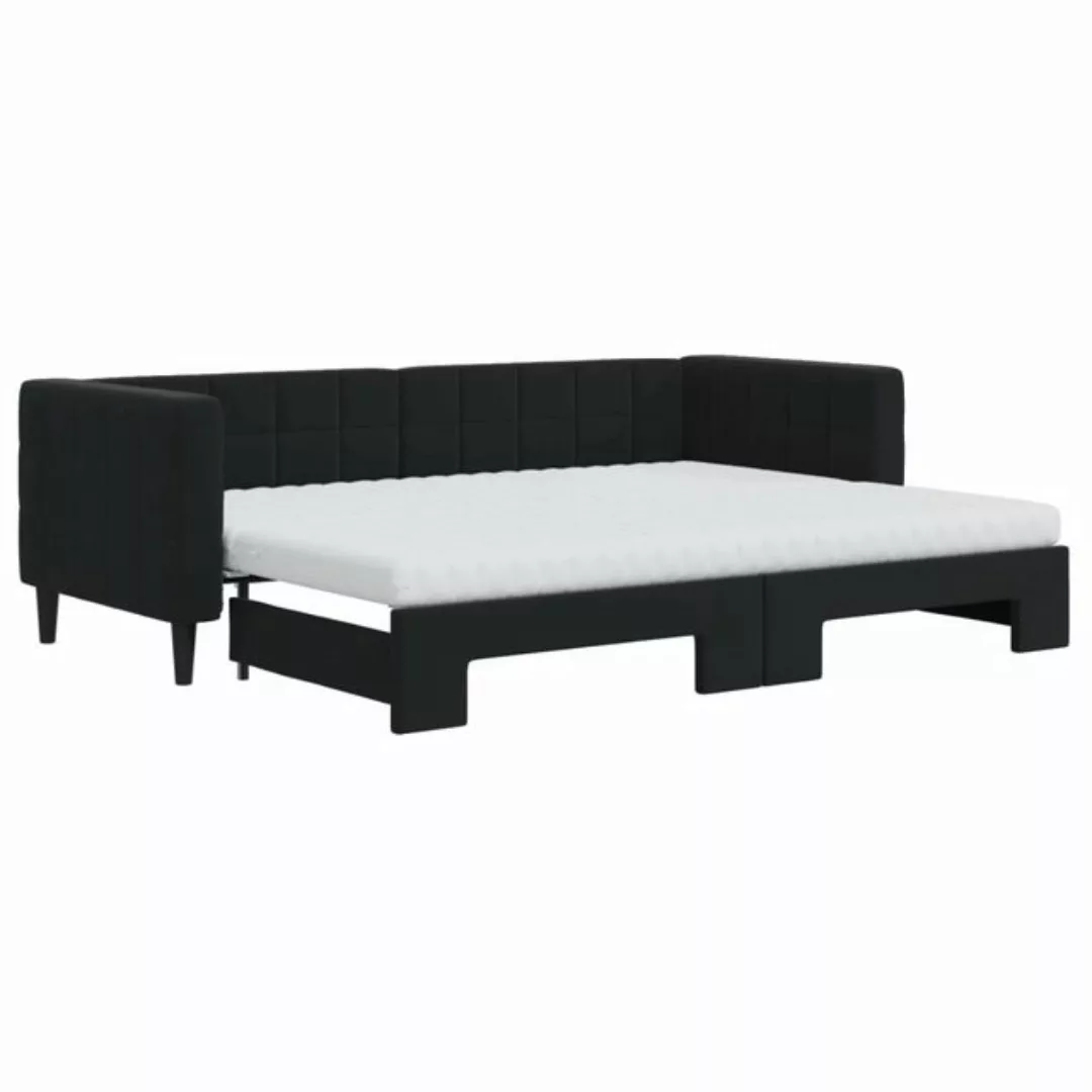 vidaXL Gästebett Gästebett Tagesbett Ausziehbar mit Matratzen Schwarz 80x20 günstig online kaufen