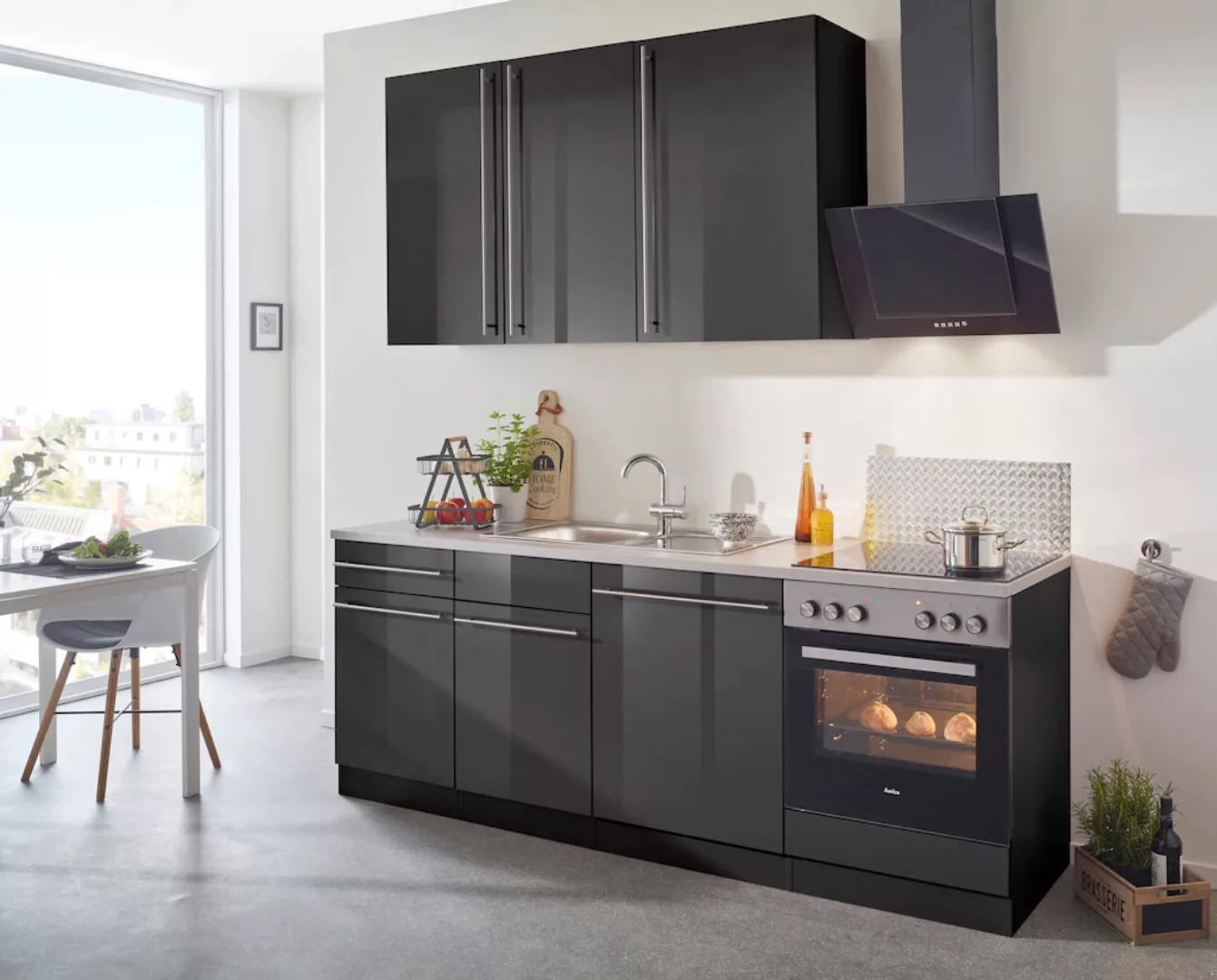 wiho Küchen Küchenzeile »Chicago«, ohne E-Geräte, Breite 220 cm günstig online kaufen