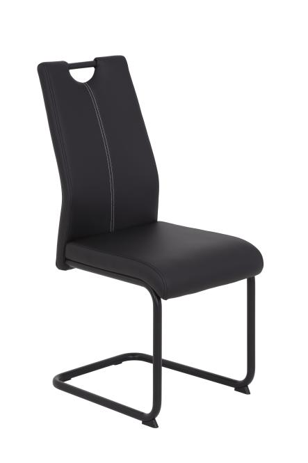 Schwingstuhl 1 Stück Metallgestell schwarz Kunstleder Schwarz günstig online kaufen