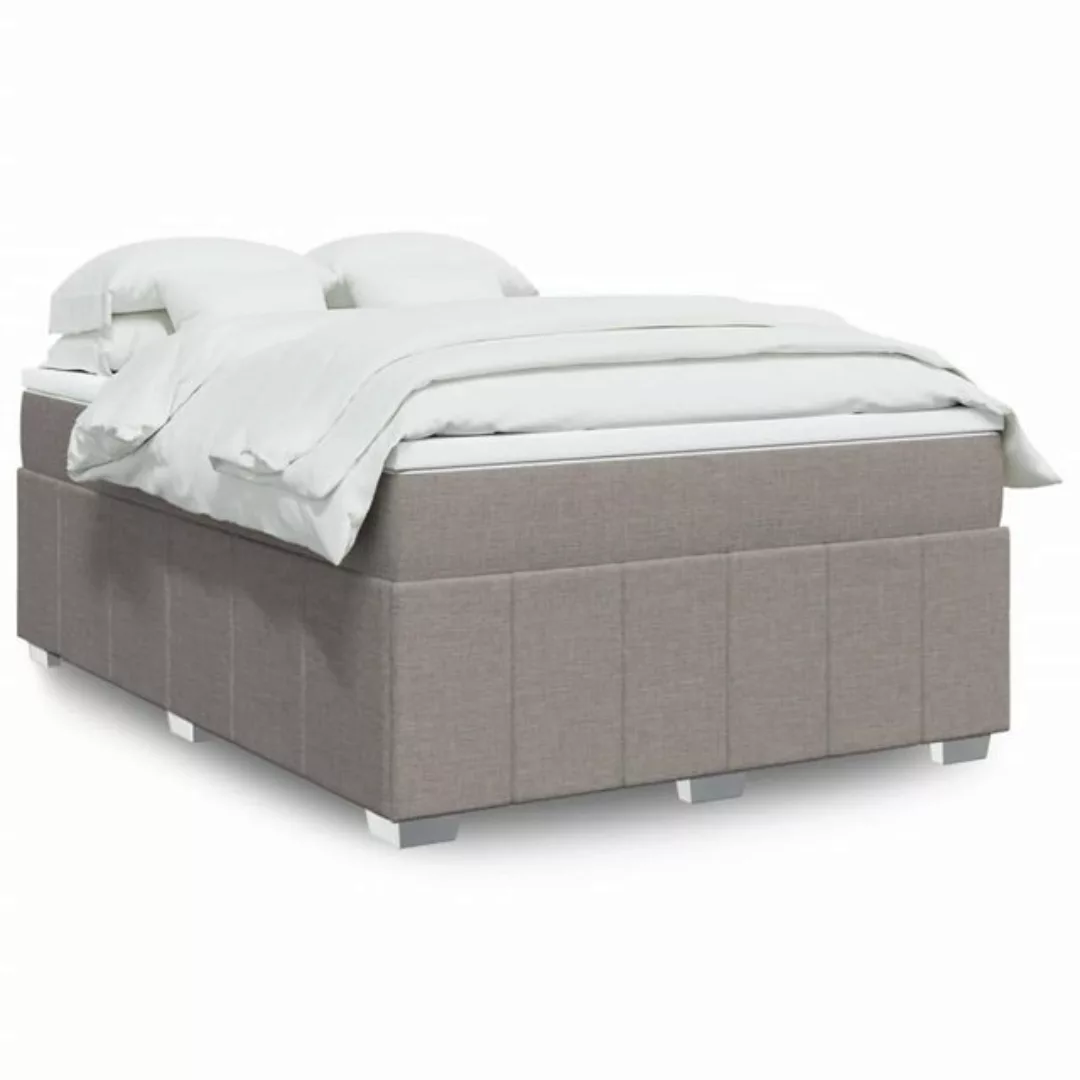 vidaXL Boxspringbett, Boxspringbett mit Matratze Taupe 160x200 cm Stoff günstig online kaufen