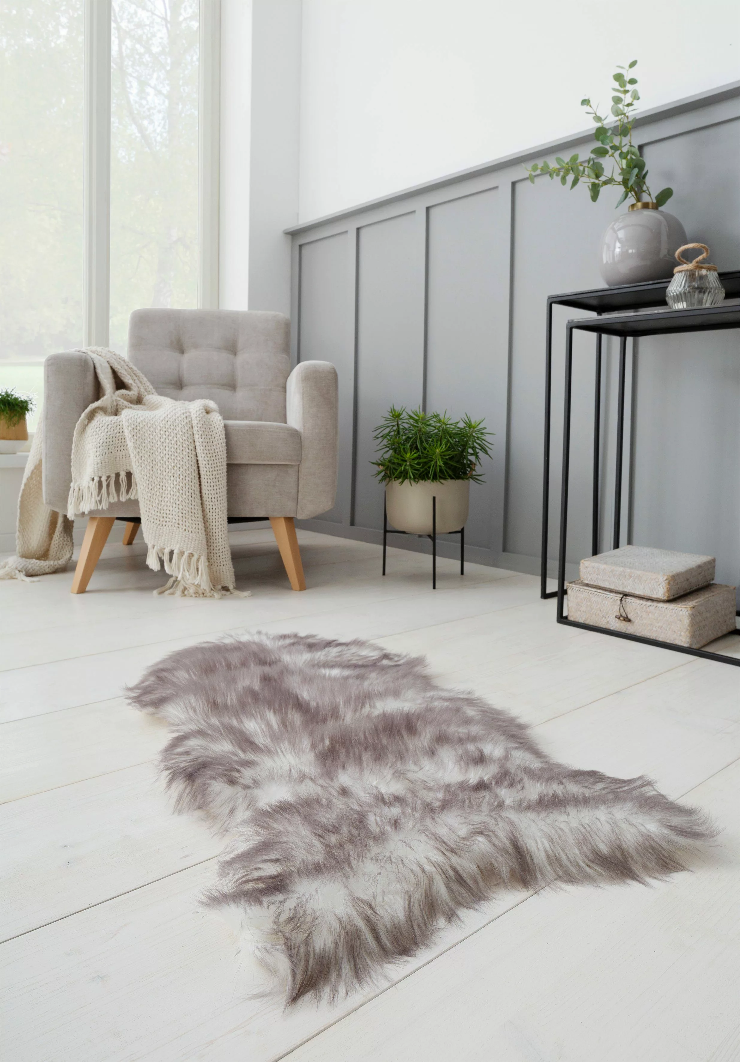 my home Fellteppich Sammo, fellförmig, Höhe: günstig online kaufen