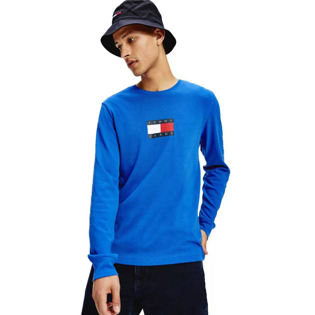 Tommy Jeans Box Flag Langarm-t-shirt L Providence Blue günstig online kaufen