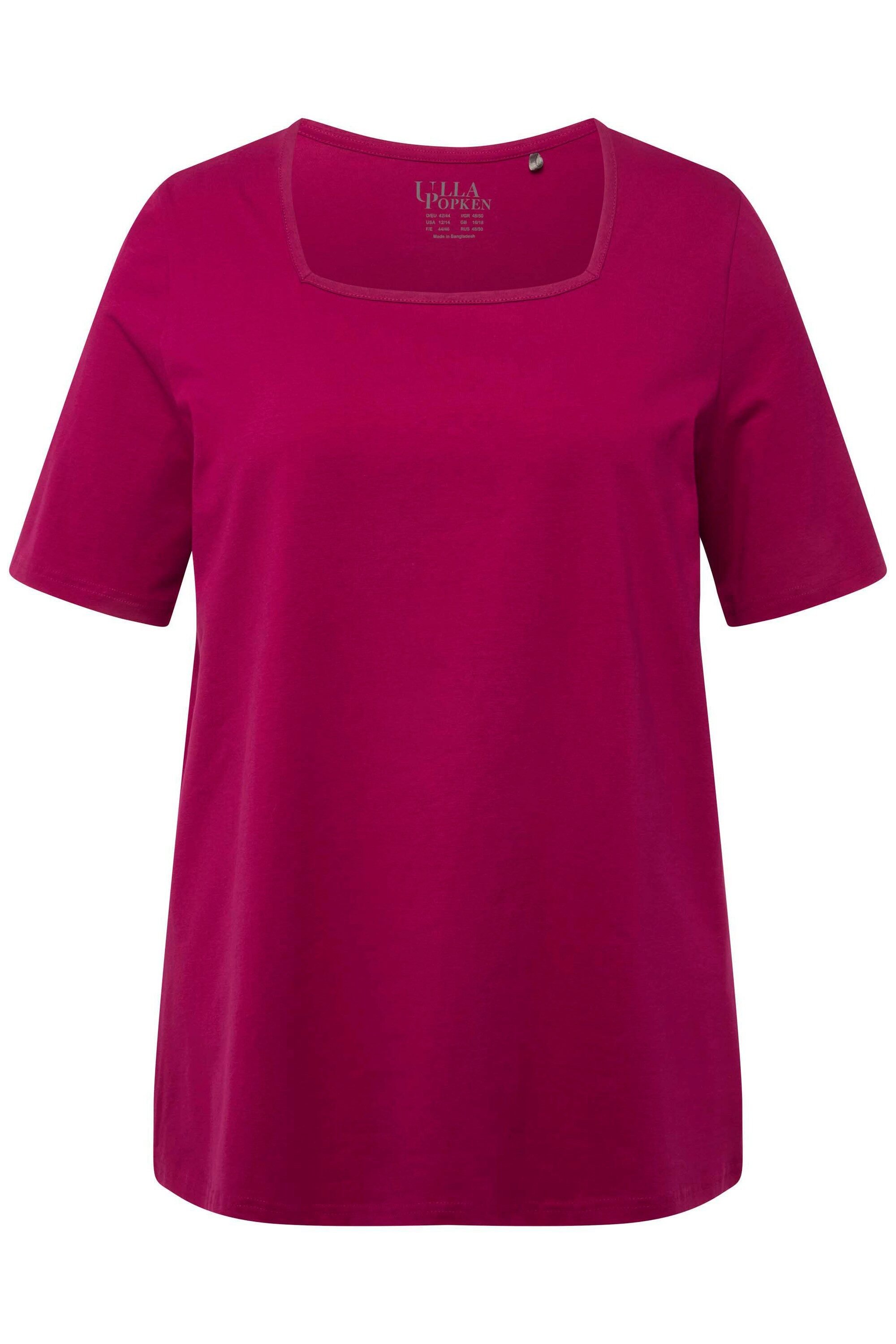 Ulla Popken T-Shirt T-Shirt A-Linie Carré-Ausschnitt günstig online kaufen