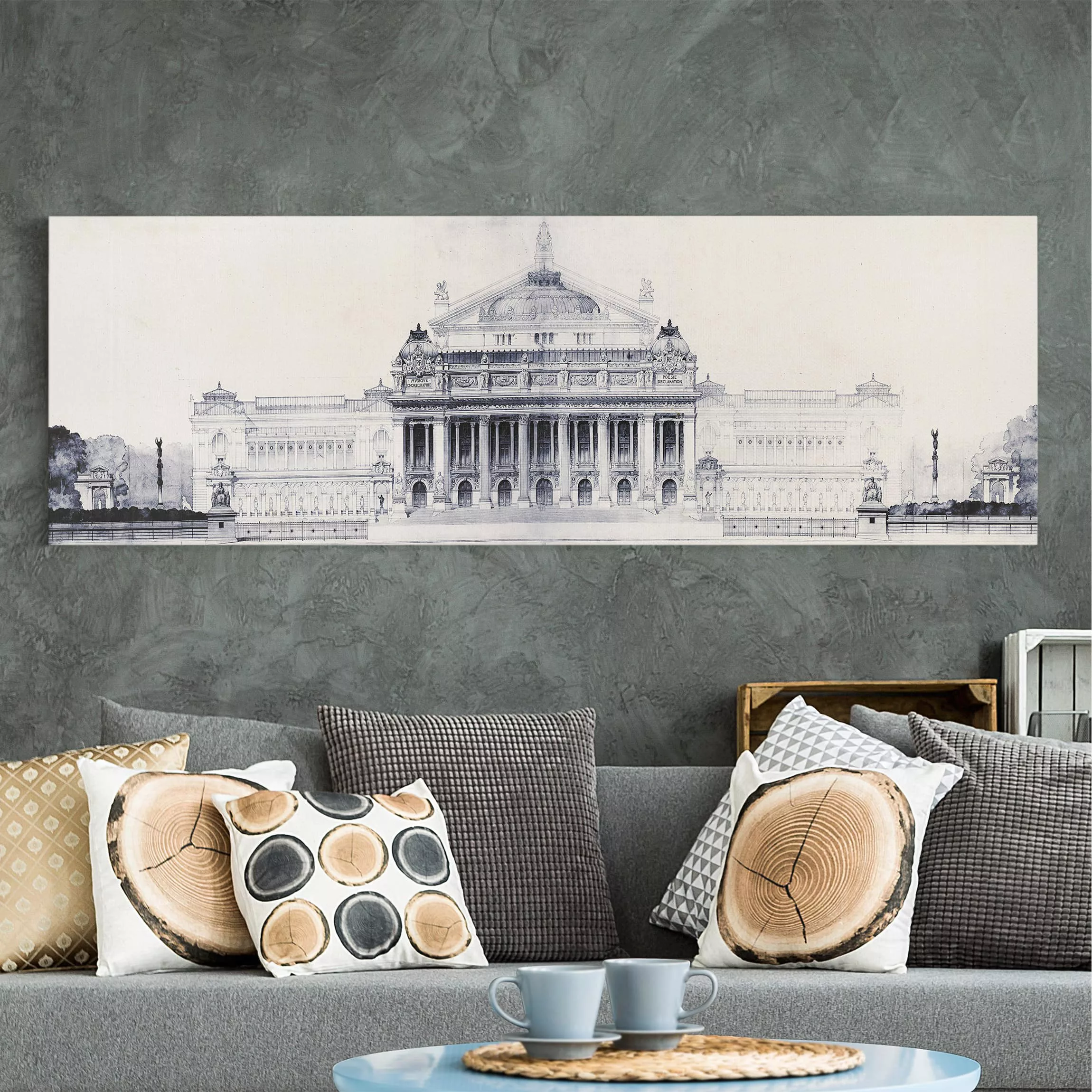 Leinwandbild Architektur & Skyline - Panorama Prix de Rome Skizze II günstig online kaufen