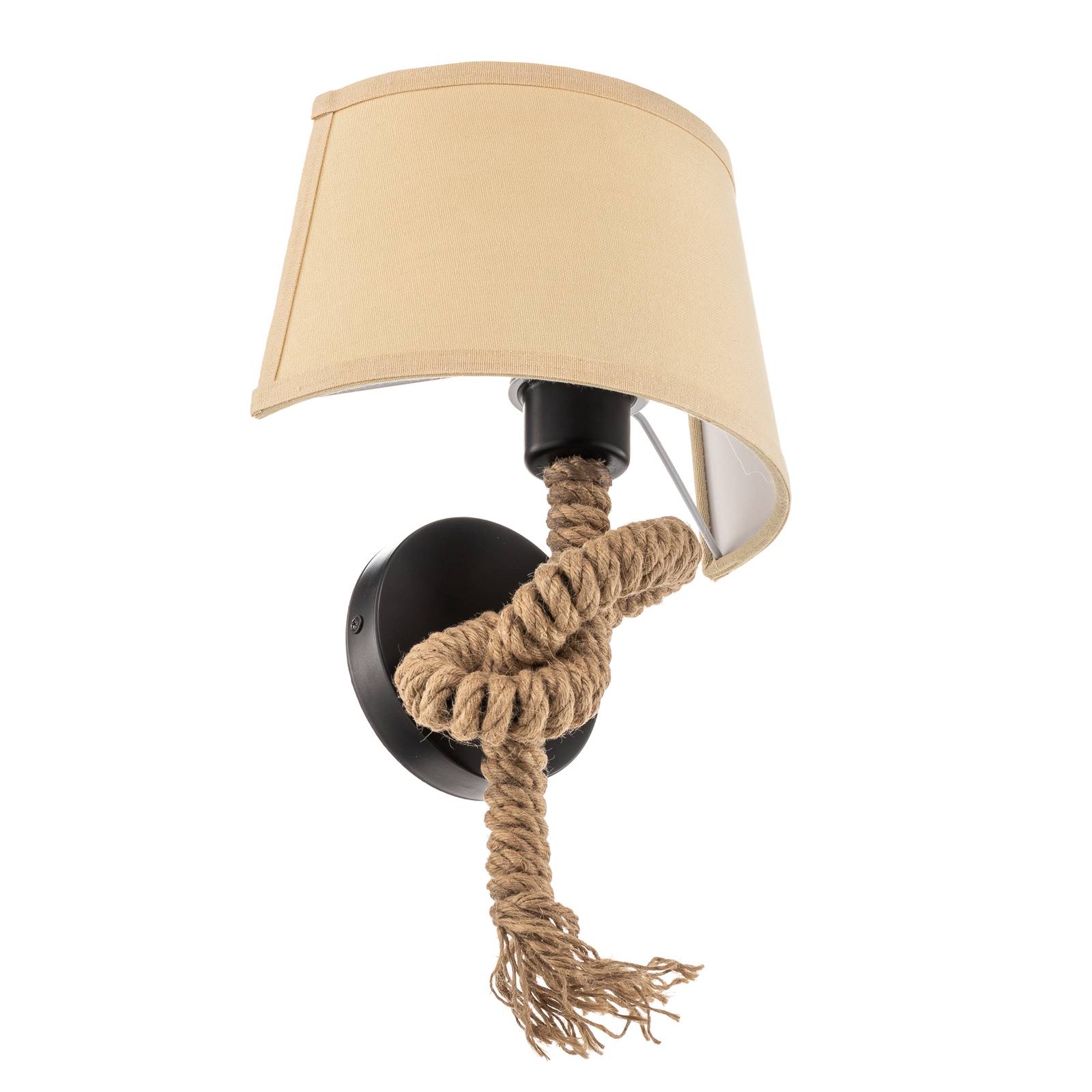 Wandlampe Corda mit Textilschirm und Seildekor günstig online kaufen