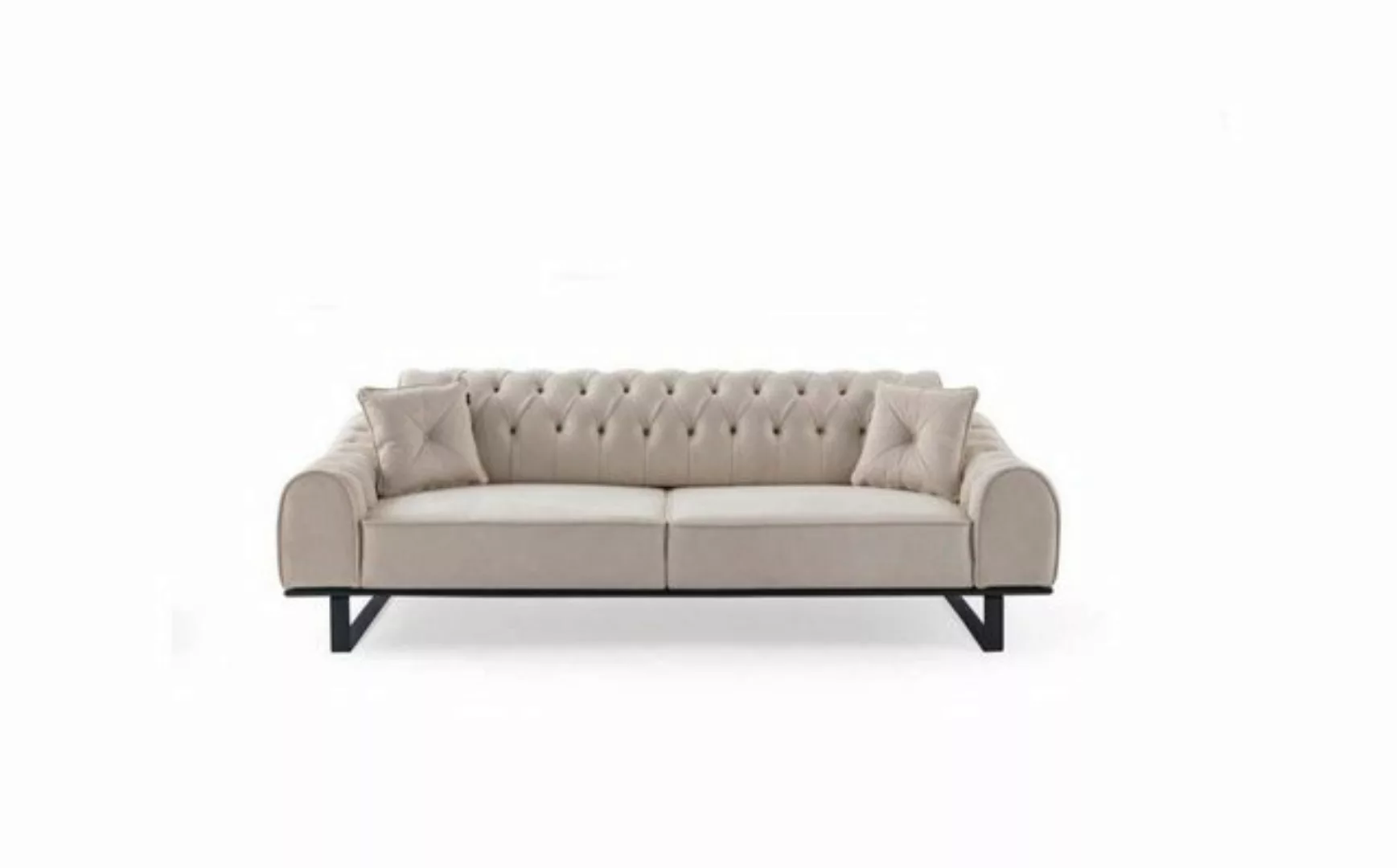 JVmoebel 3-Sitzer Exklusiver Beiger Sofa 3-Sitzer Wohnzimmer Sofas Designer günstig online kaufen