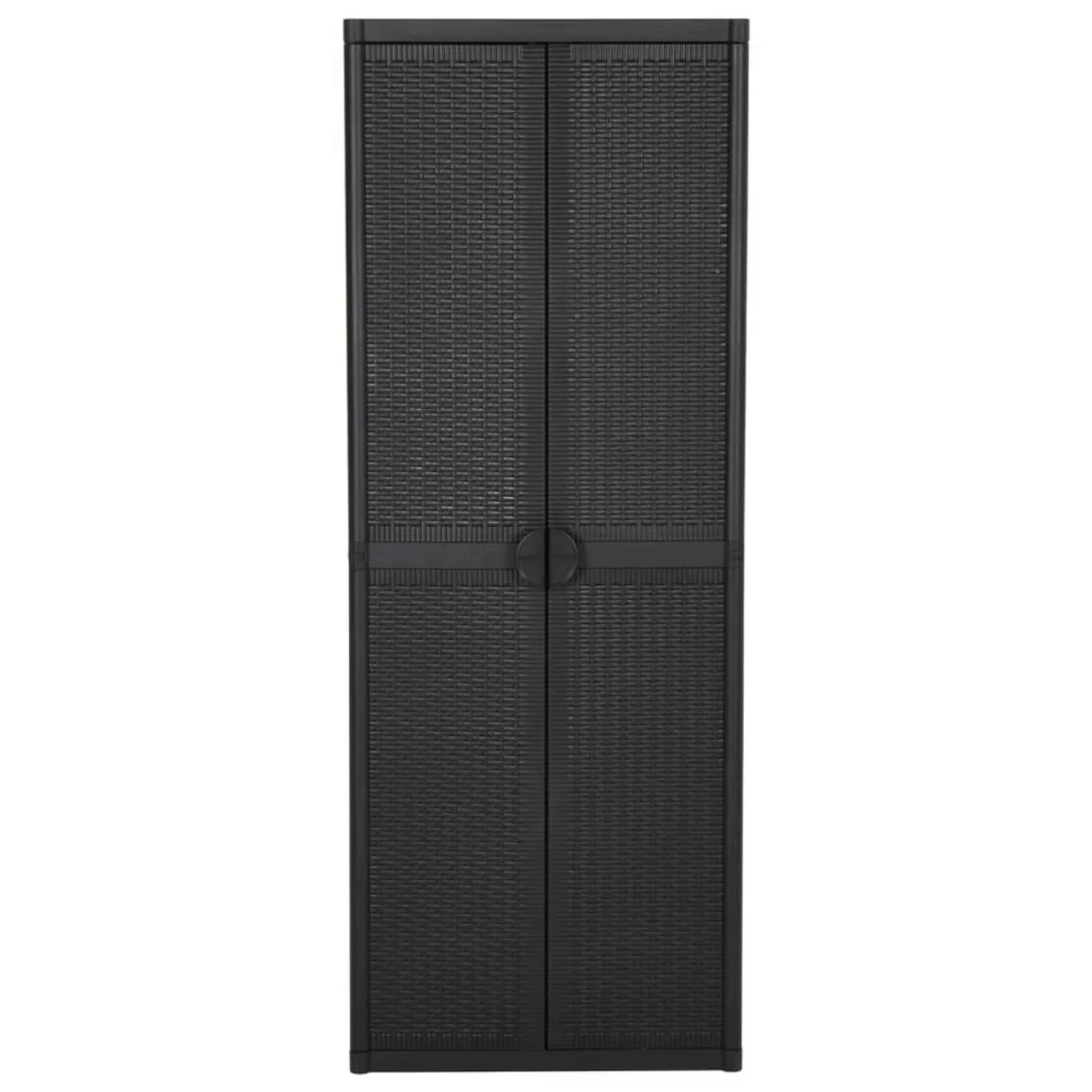 Gartenschrank Schwarz 65x45x172 Cm Pp Rattan günstig online kaufen