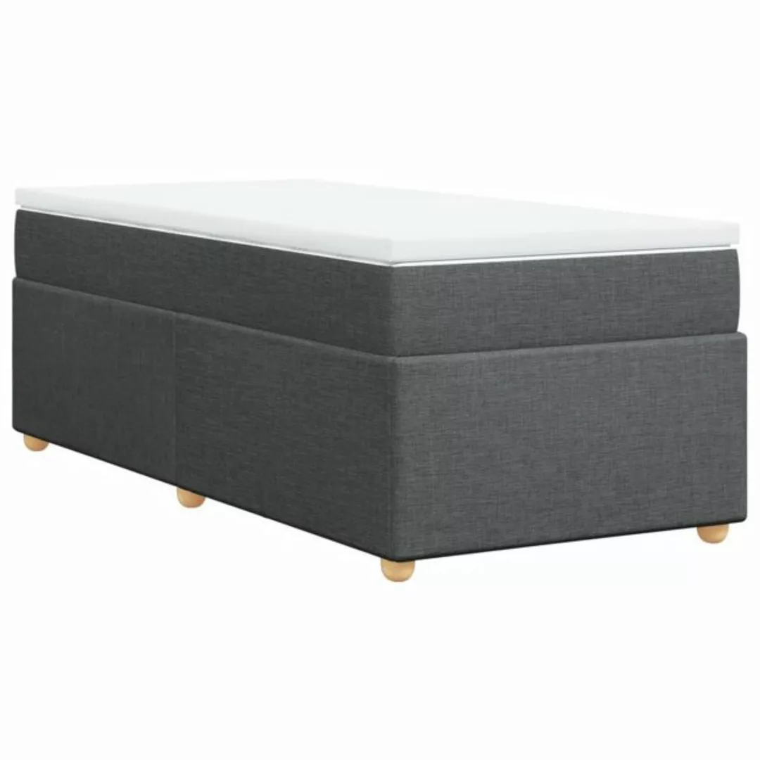 vidaXL Bett Boxspringbett mit Matratze Dunkelgrau 80x200 cm Stoff günstig online kaufen