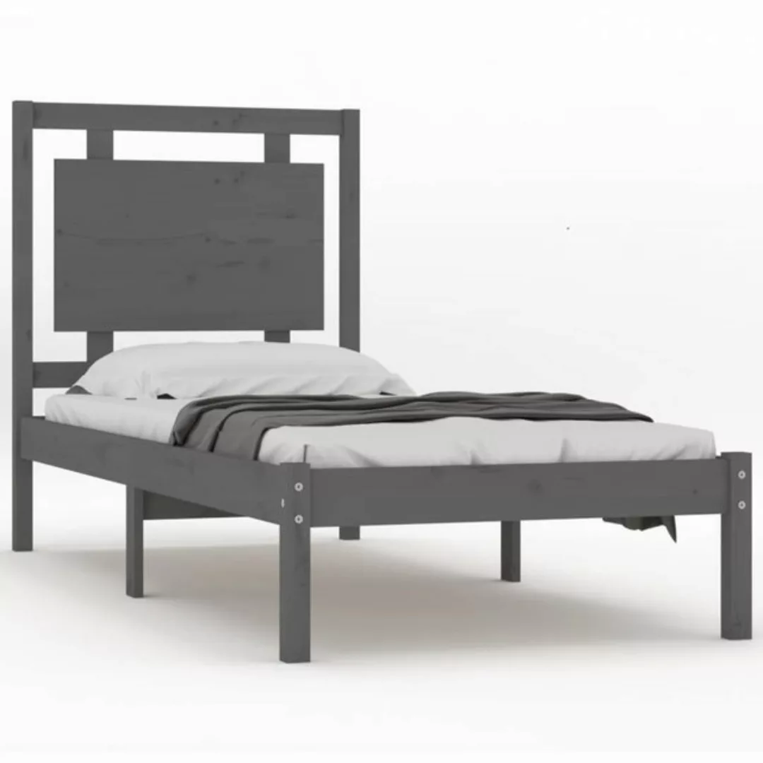 vidaXL Bett Massivholzbett Grau 90x200 cm günstig online kaufen