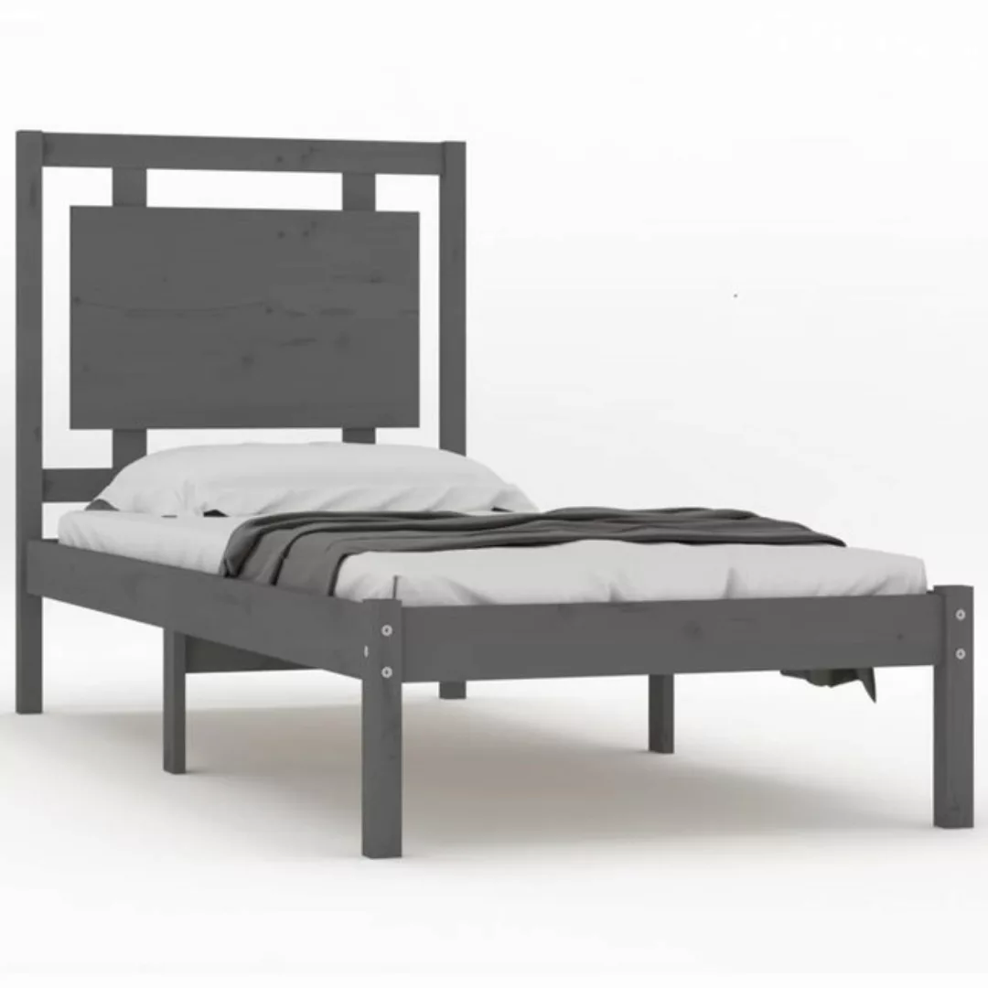 furnicato Bett Massivholzbett Grau 90x200 cm günstig online kaufen