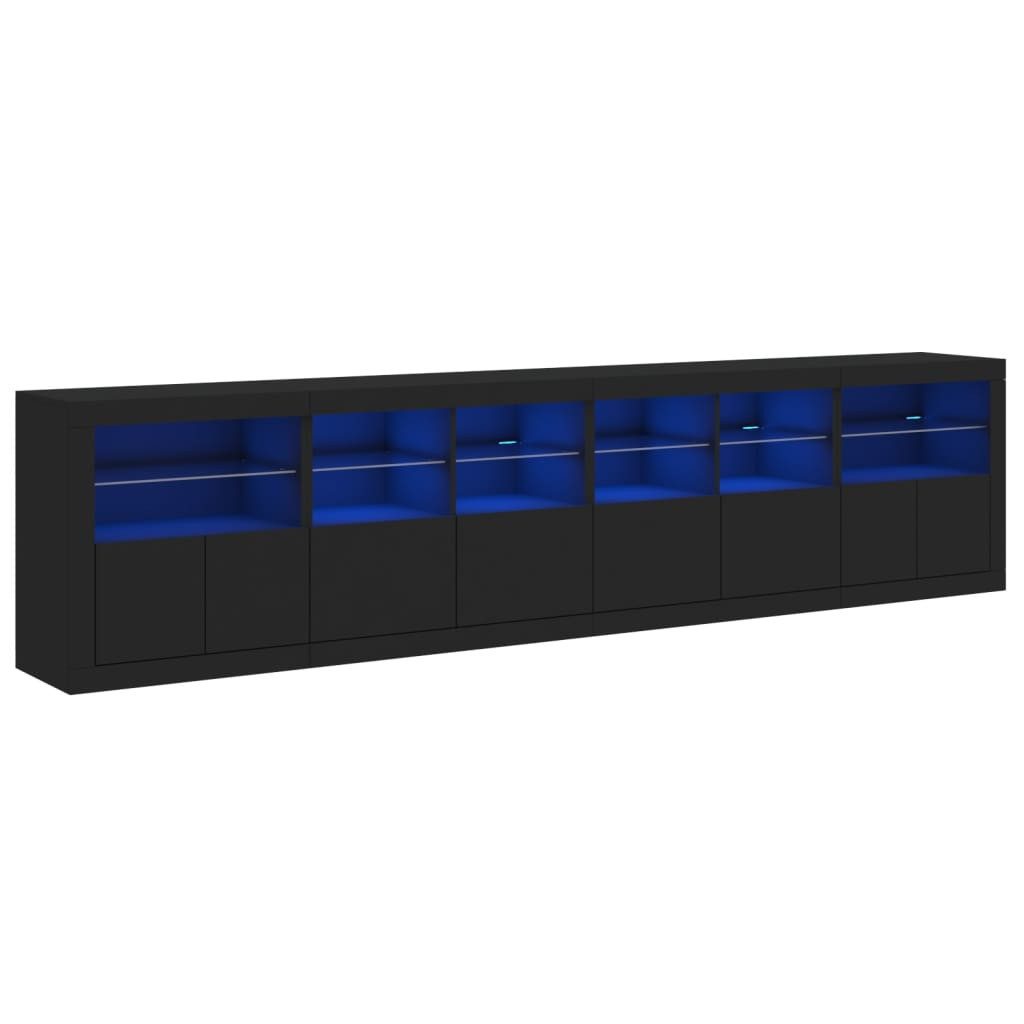 vidaXL Sideboard Sideboard mit LED-Leuchten Schwarz günstig online kaufen