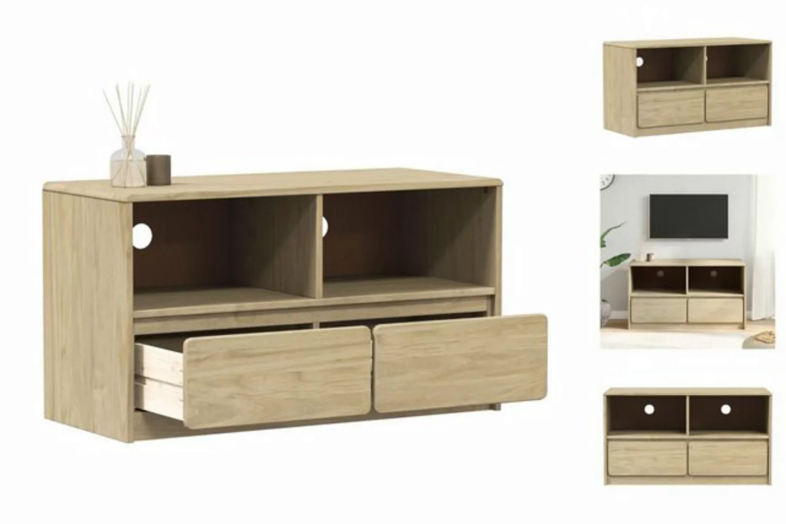 vidaXL TV-Schrank TV-Schrank SAUDA Eiche-Optik 99x43x55 cm Massivholz Kiefe günstig online kaufen