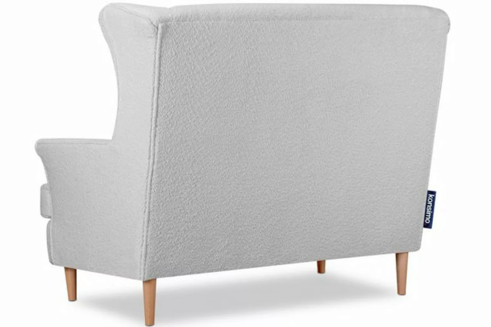 KONSIMO 2-Sitzer STRALIS Sofa 2 Personen, hohe Füße, Bouclé-Stoff, mit zwei günstig online kaufen